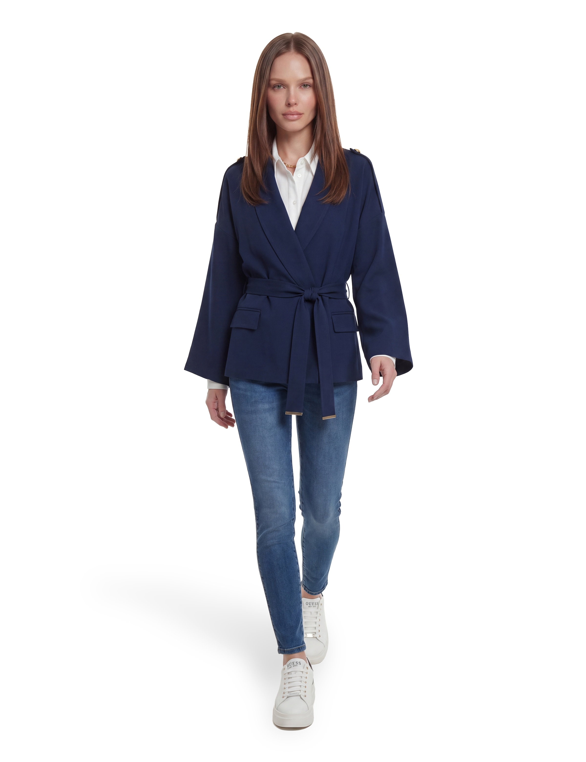 Guess Blouse chemise »NEW CATE SHIRT« mit Logostickerei, Slim Fit