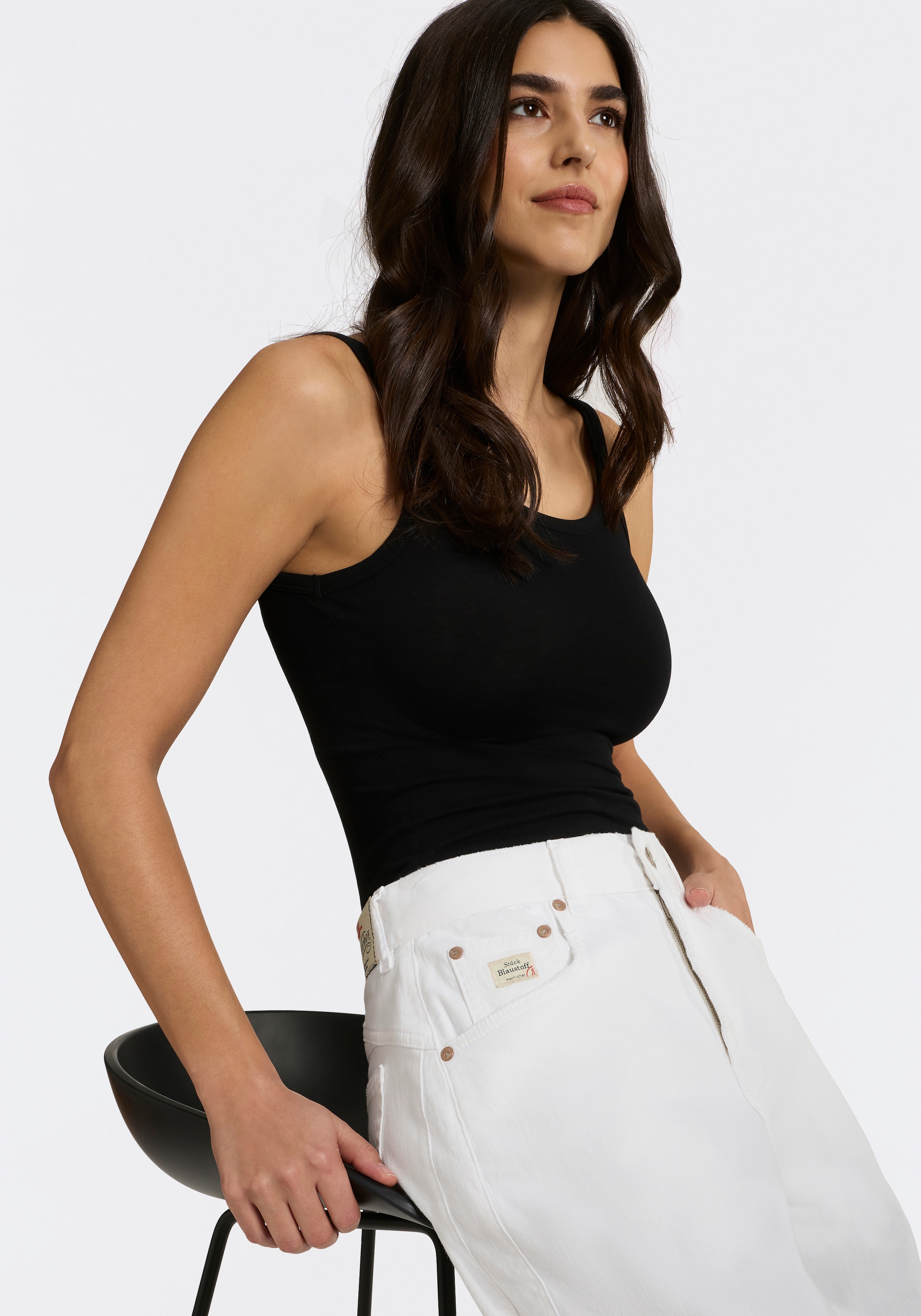 Herrlicher Jeans à 5 poches »Barrow Denim White Stretch« im Barrel Fit, Abnäher