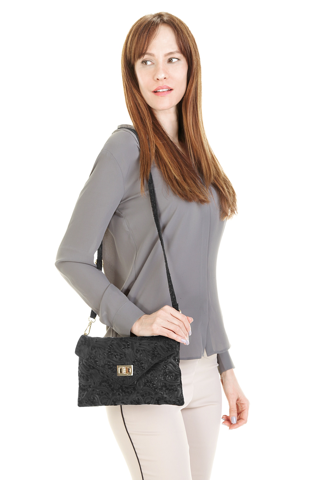 Samantha Look Sac de soirée echt Leder, Made in Italy
