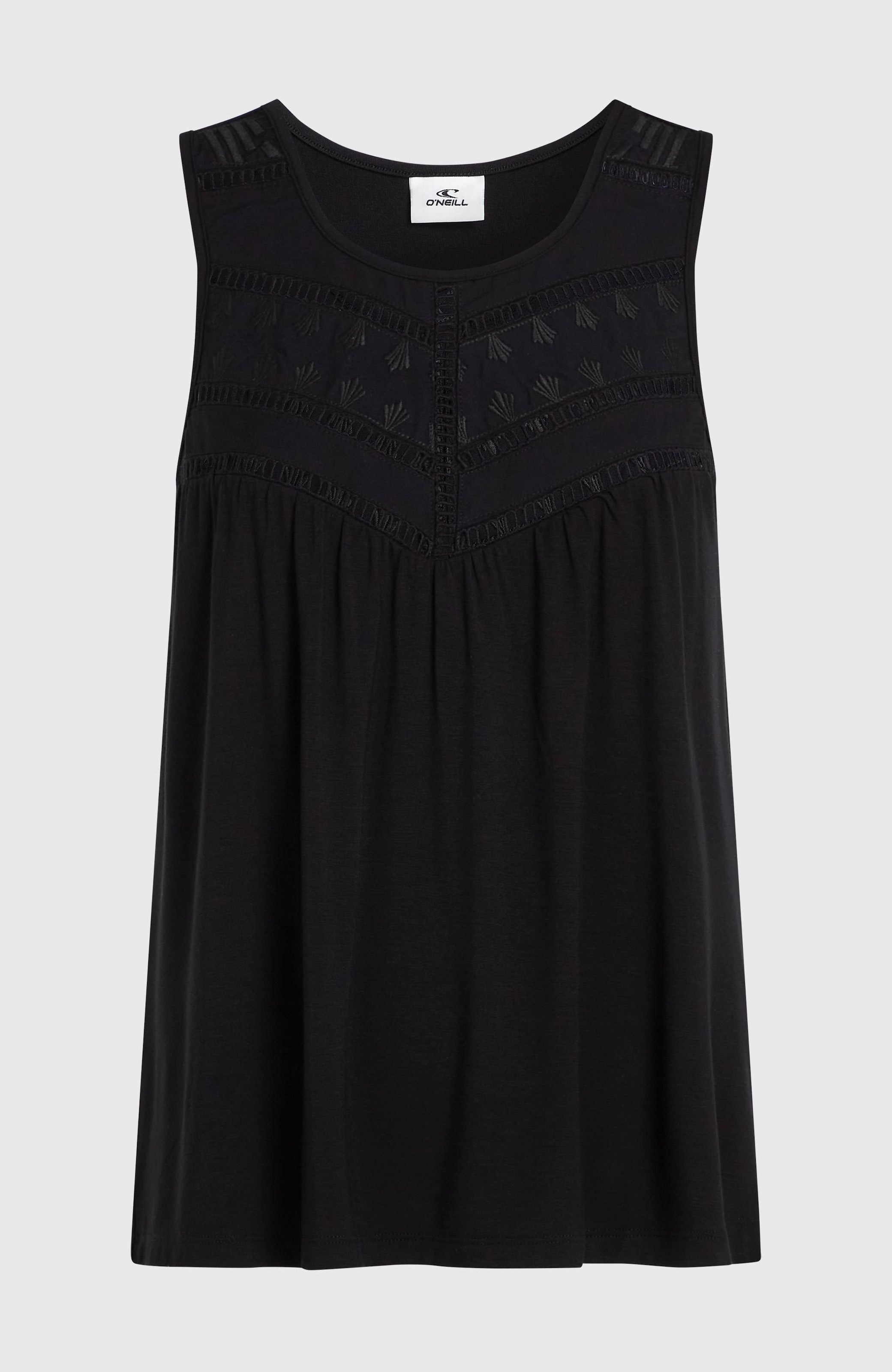 O'Neill Tanktop »ESSENTIALS TOKEENA TANKTOP« bestickte Einsätze am U-Ausschnitt, leichte Raffungen
