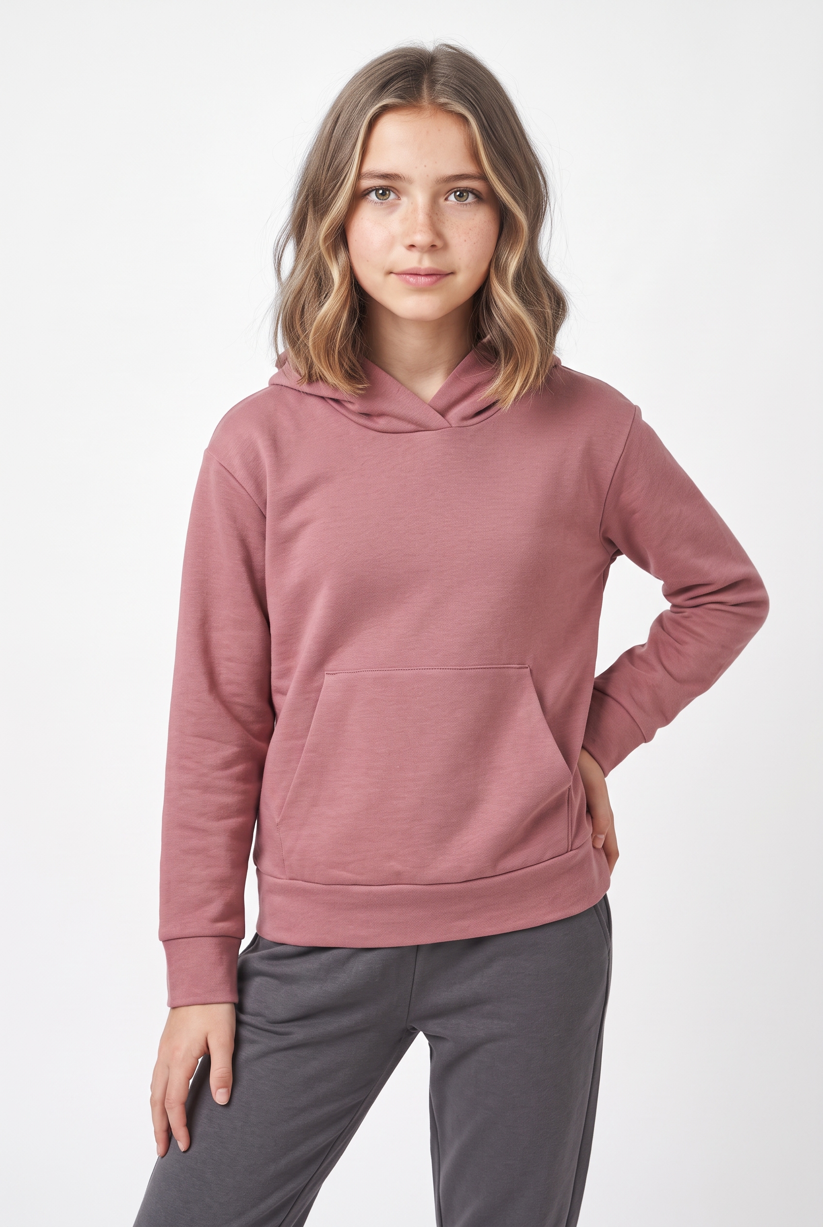 CMP Pull à capuche »KID G SWEAT FIX HOOD« pour enfants, avec capuche, en coton et polyester
