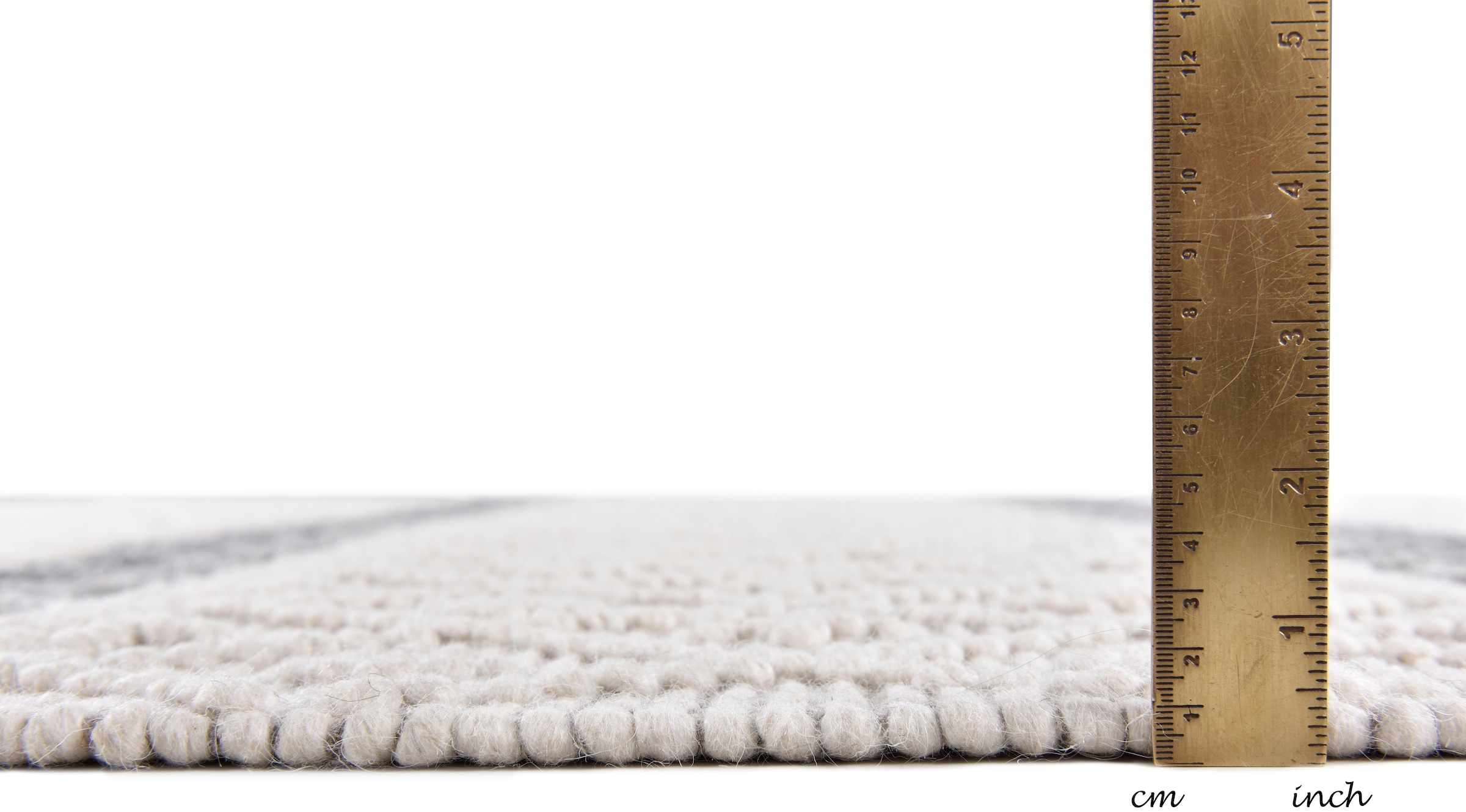 THEKO Tapis en laine »Visby - 915« Rectangulaire 10 mm Höhe reine Wolle, handgewebt, Scandi Design, mit Fransen