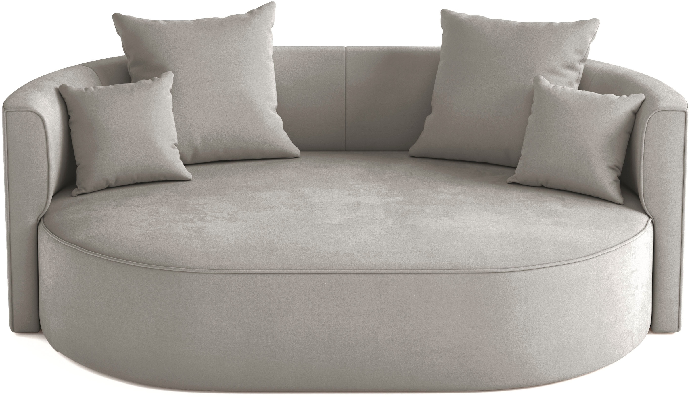 LeGer Home by Lena Gercke 2,5-Sitzer »ISALIE, rundes Loungesofa, mit Kissen, perfekt gepolstert« moderne Stoffe, mit 4 Zierkissen, extra grosse Sitzfläche