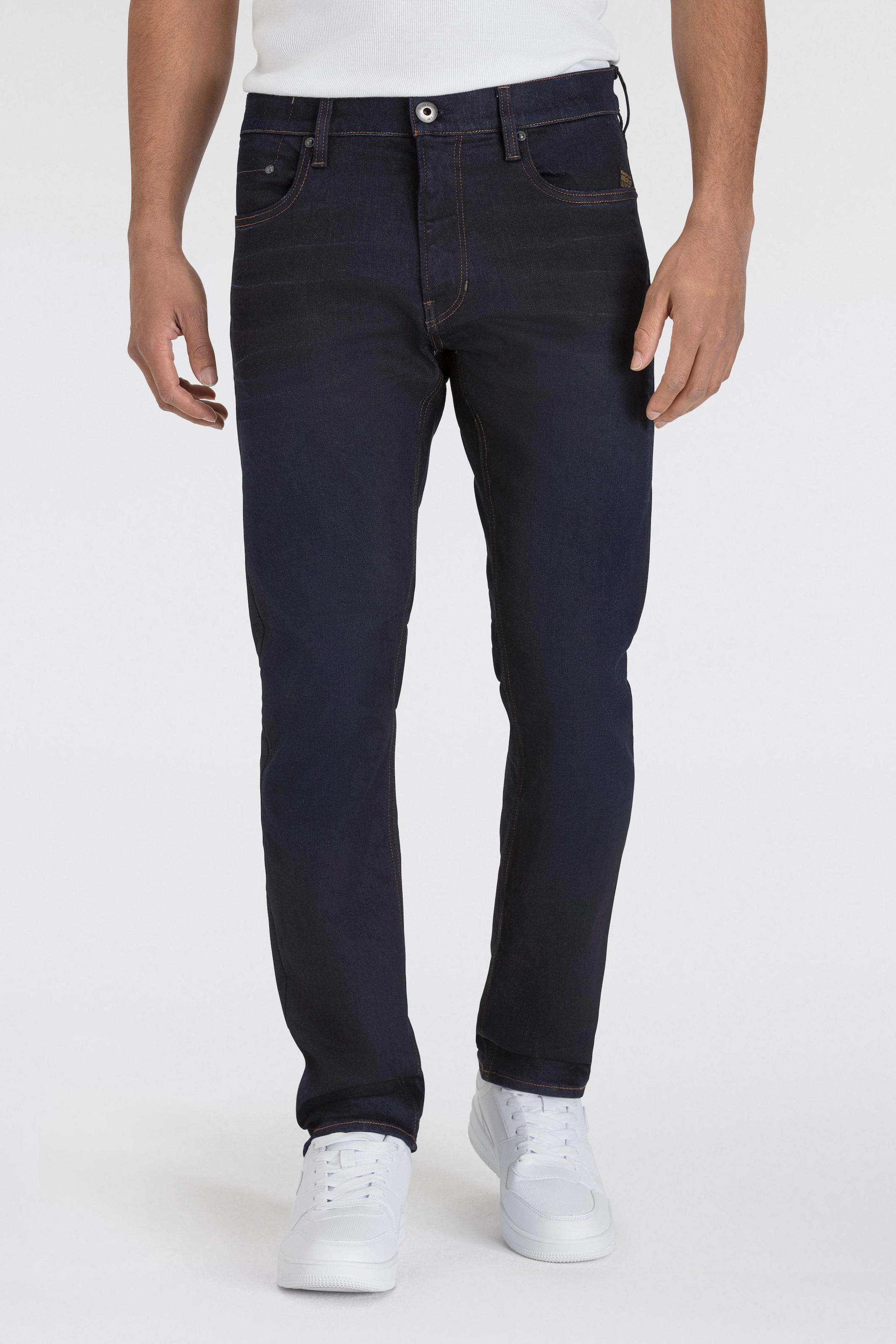 G-STAR Straight-Jeans »Mosa Straight« mit hellen Nähten
