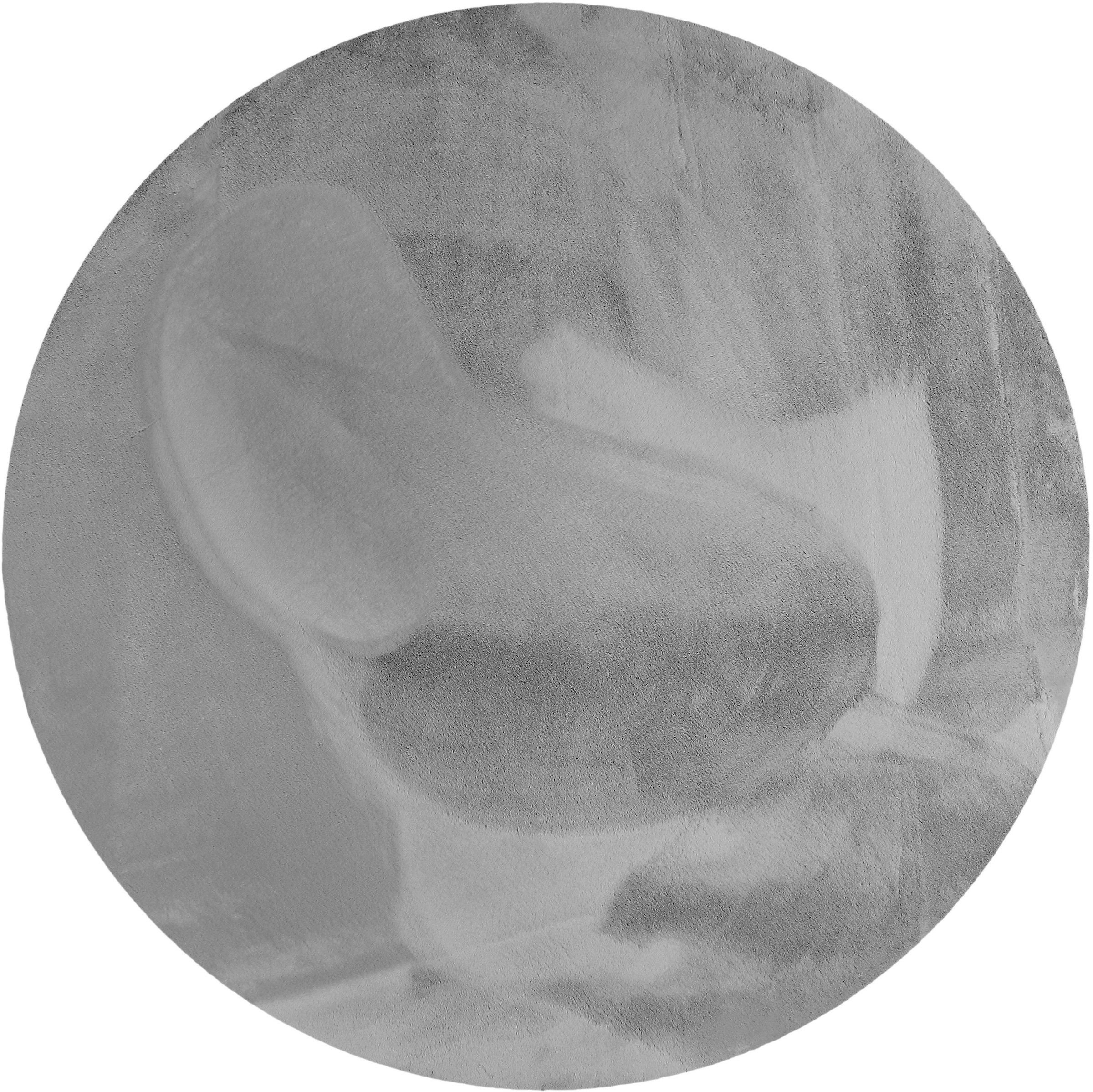 Wecon home Basics Tapis à poils longs »Anna« Rond 25 mm Höhe Wohnzimmer, Schlafzimmer, Felloptik, sehr weich und flauschig, Uni