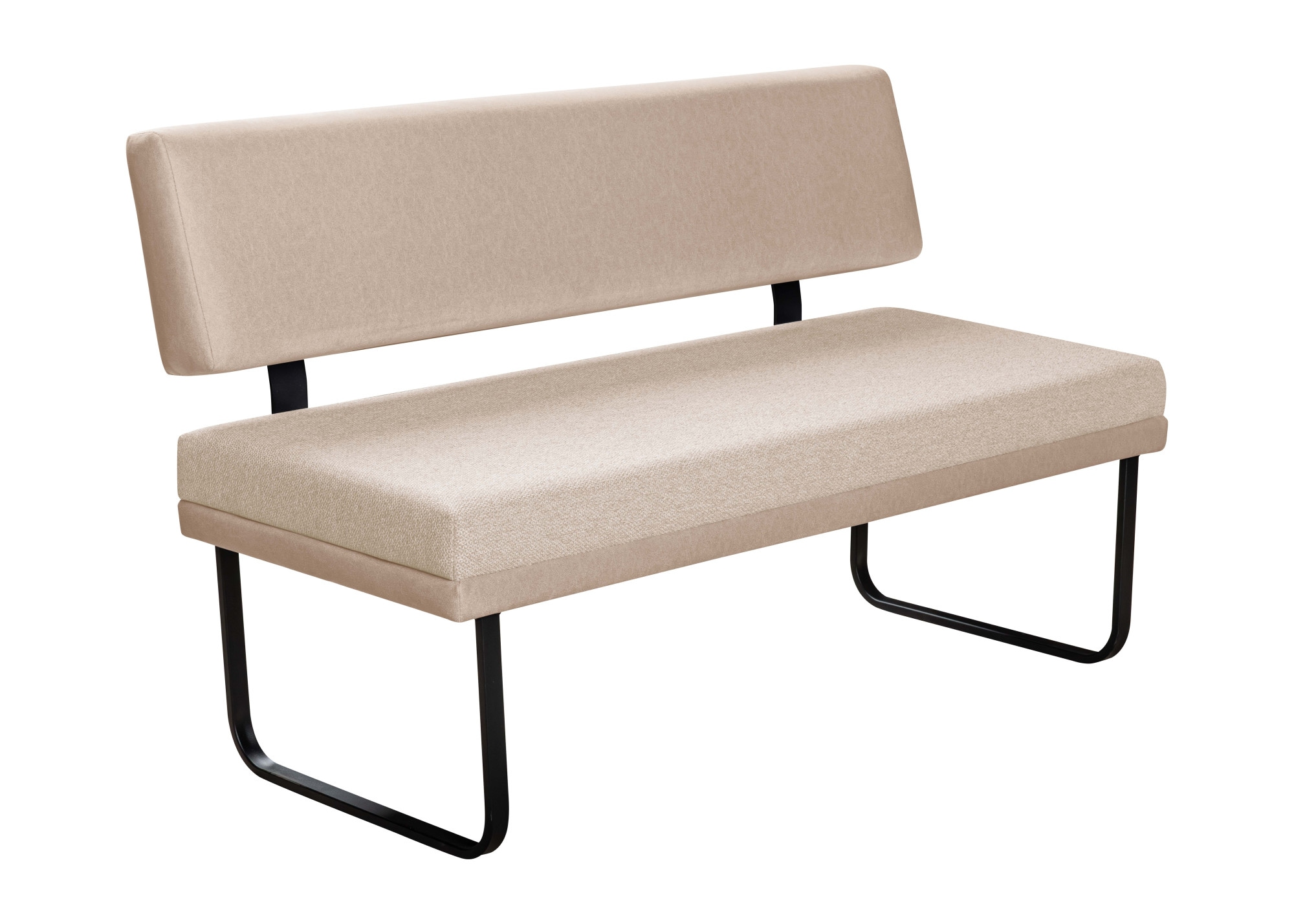 GOODproduct Banc »Gabi Esszimmerbank, Bank, Küchenbank, Polsterbank« Gestell aus matt-schwarzem Flachmetall, stabil, 2-Stoff-Design