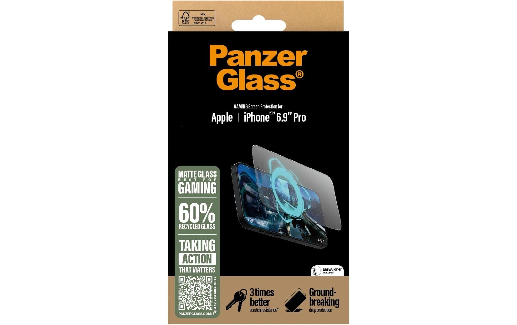 PanzerGlass Displayschutzglas »Ultra Wide Fit Gaming iPhone 16 Pro Max« für iPhone 16 Pro Max 1 Stk. tlg.