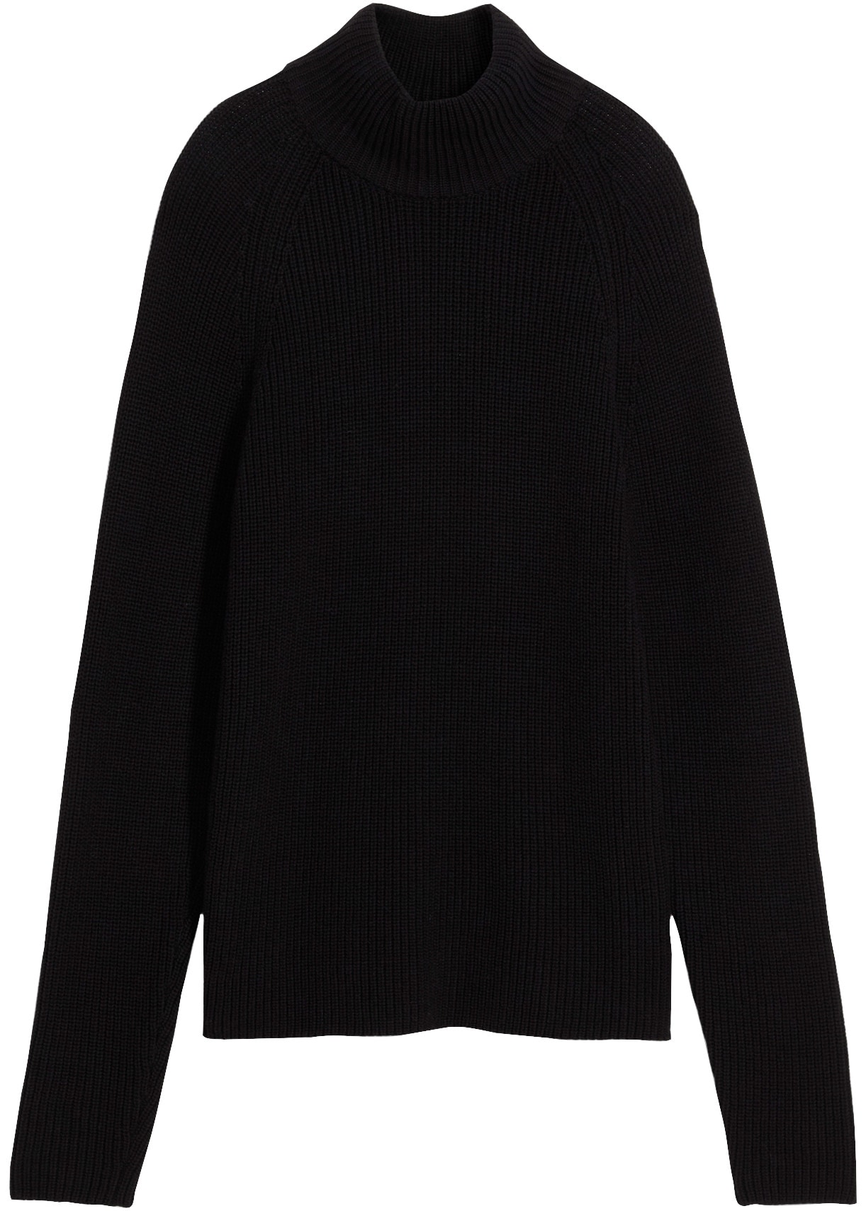 bonprix Pull en tricot en pur coton, coupe ample, avec col montant, style décontracté