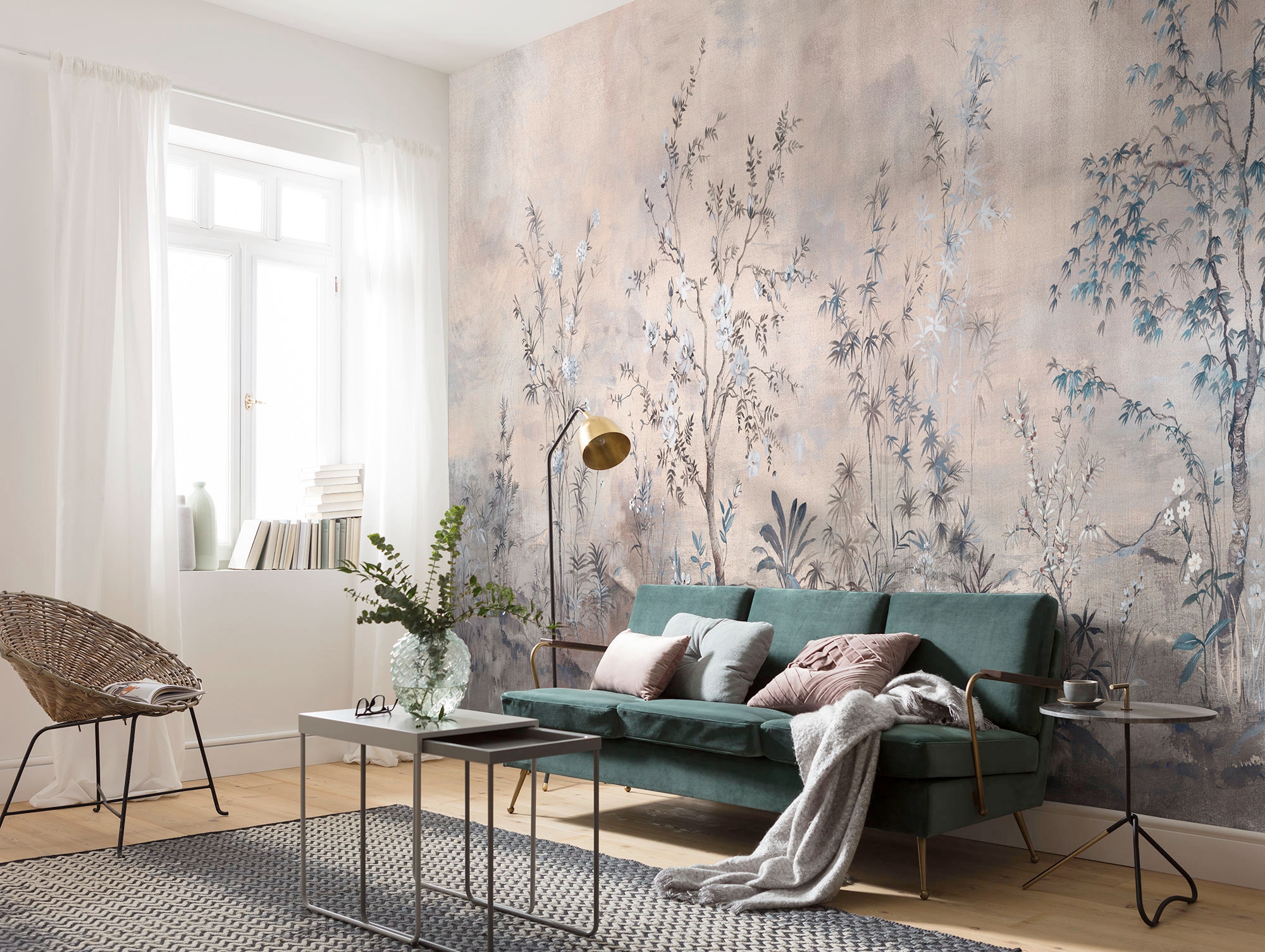Komar Papier peint intissé »Digitaldruck Vlies -  Mandarin Morning - Grösse 900 x 280 cm« imprimé Wohnzimmer, Schlafzimmer