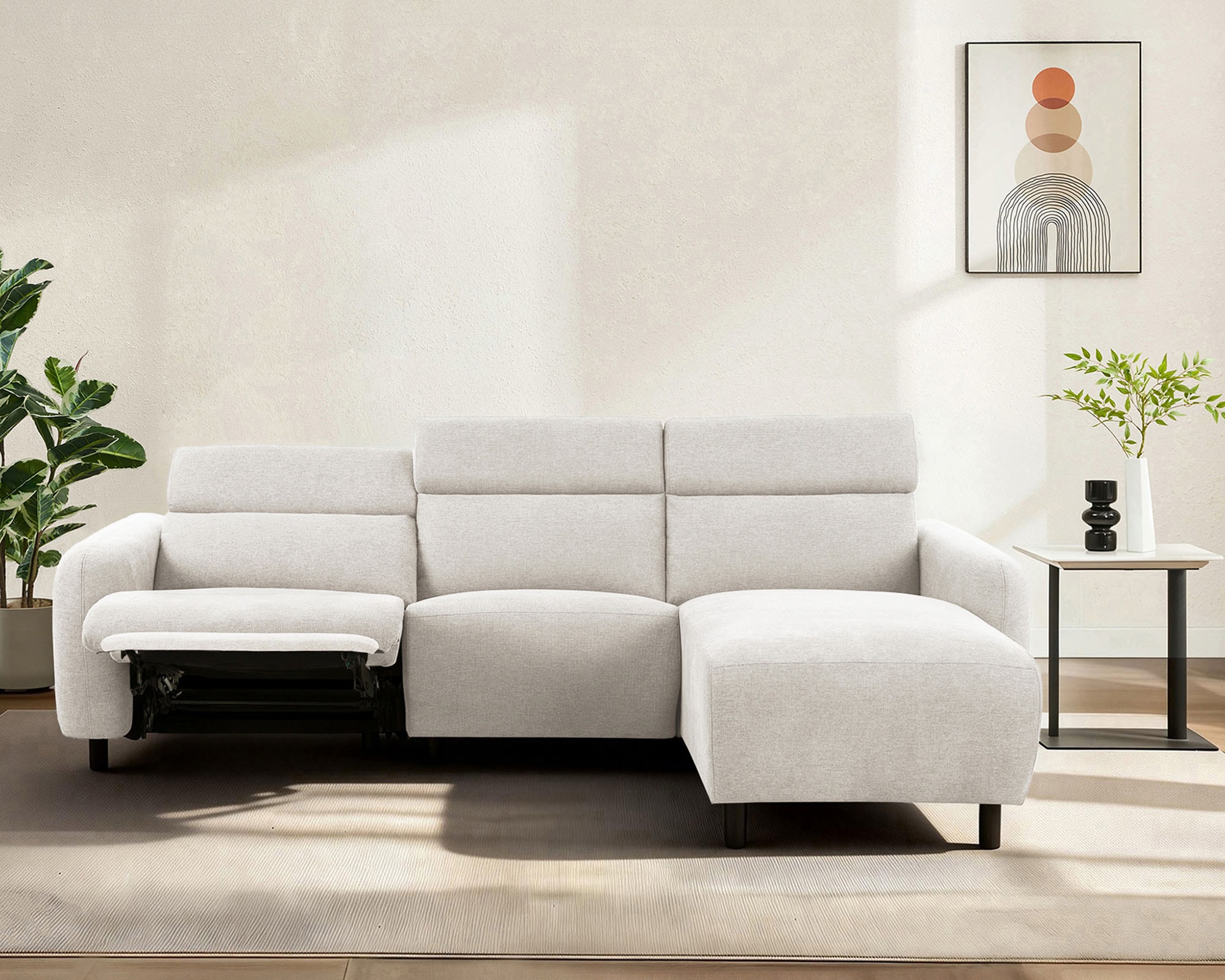 GOODproduct Canapé d'angle »SKAANE Struktur, L-Form, 274 cm, manuelle/elektrische Relaxfunktion,« 274 cm, mit Kopfteilverstellung und man. oder elektr. Relaxfunktion