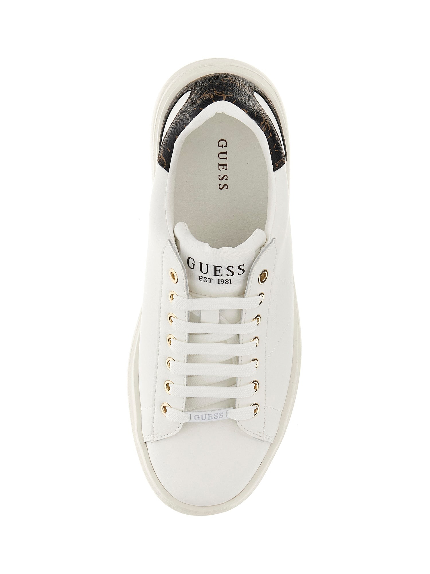 Guess Plateausneaker »ELBINA«  Freizeitschuh, Halbschuh, Schnürschuh mit Logodruck an der Schuhzunge