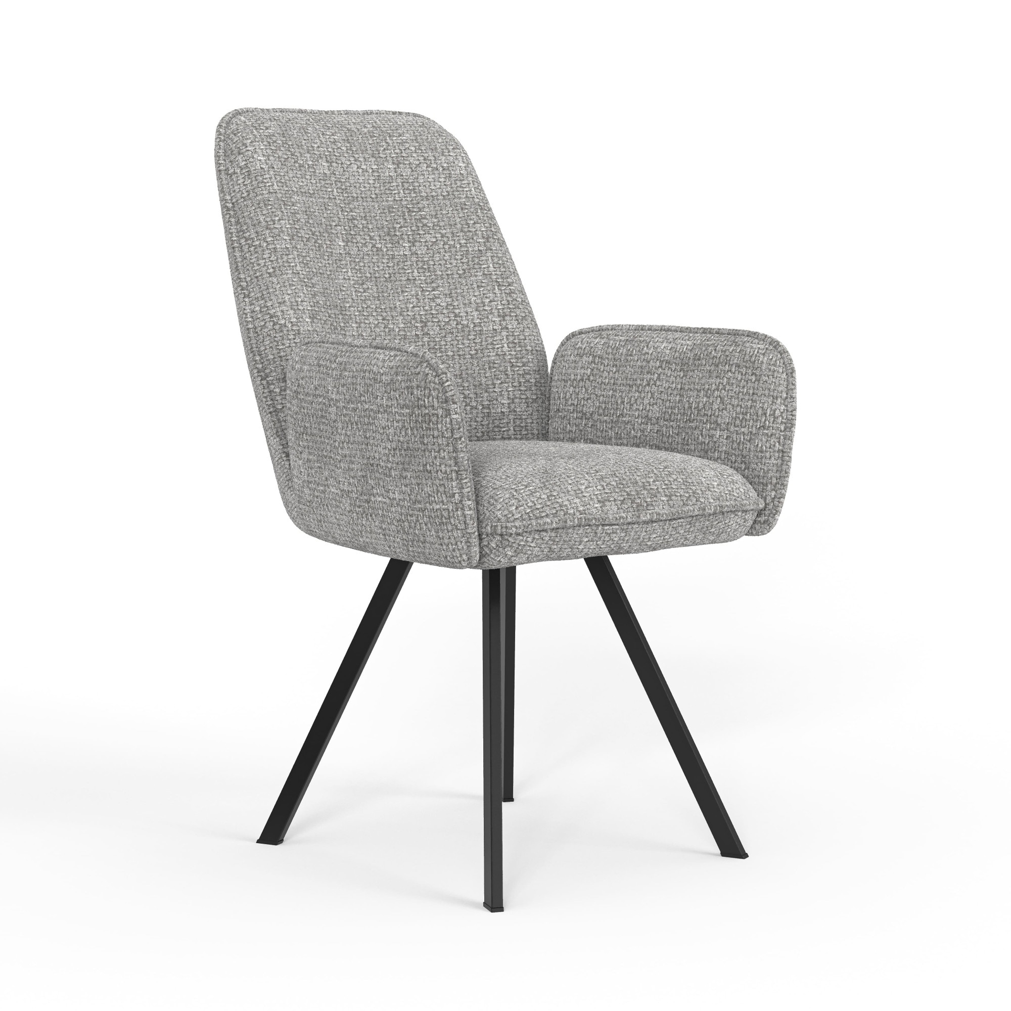 Home affaire Armlehnstuhl »Mily Esszimmerstuhl, Polstersessel, Wohnstuhl, Essstuhl mit Armlehnen« (Set) 2 Stk.mit schwarz pulverbeschichteten Metallbeinen, gepolstert, modern