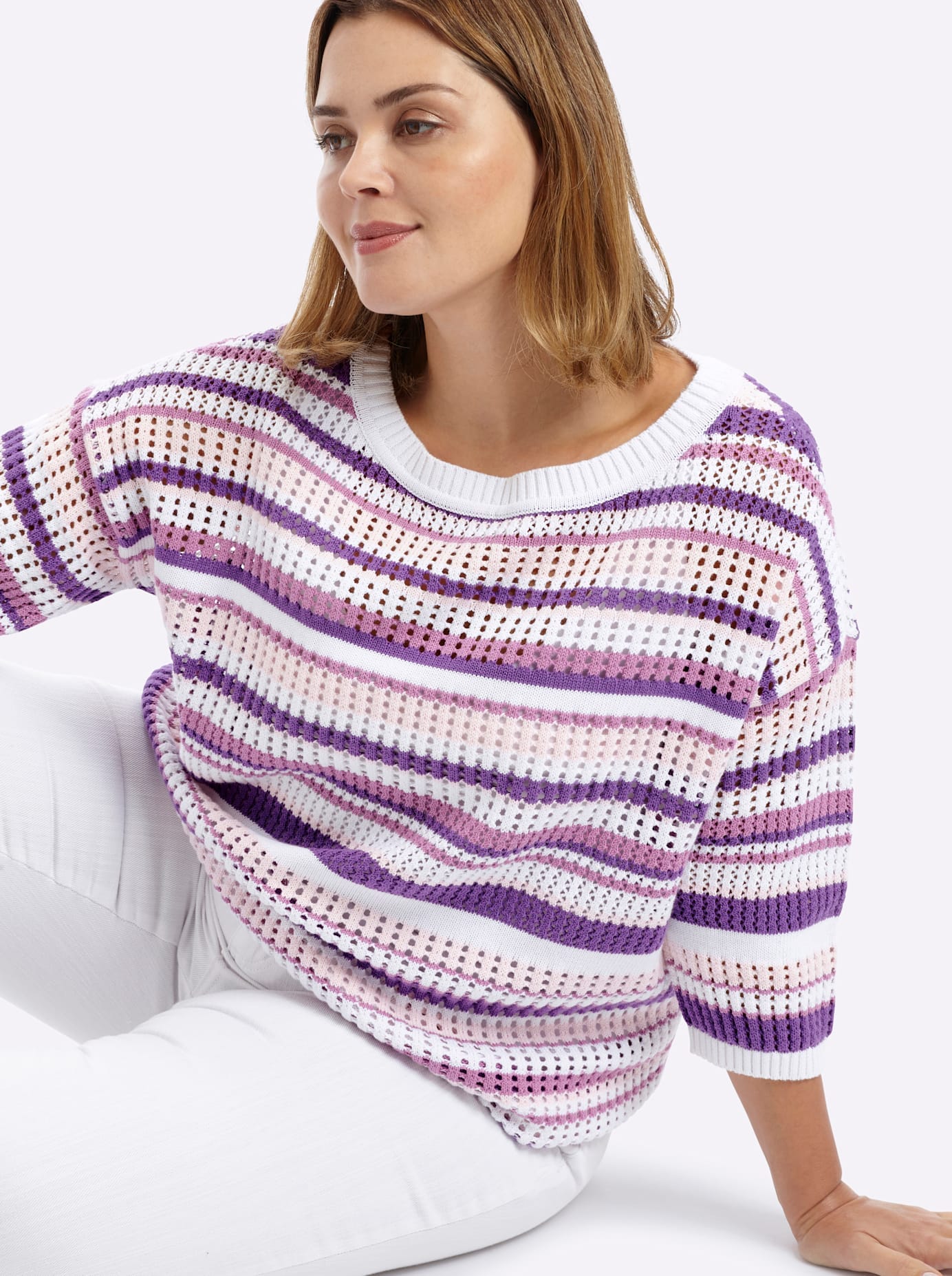 Sheego Pull à manches 3/4 »3/4-Arm-Pullover«