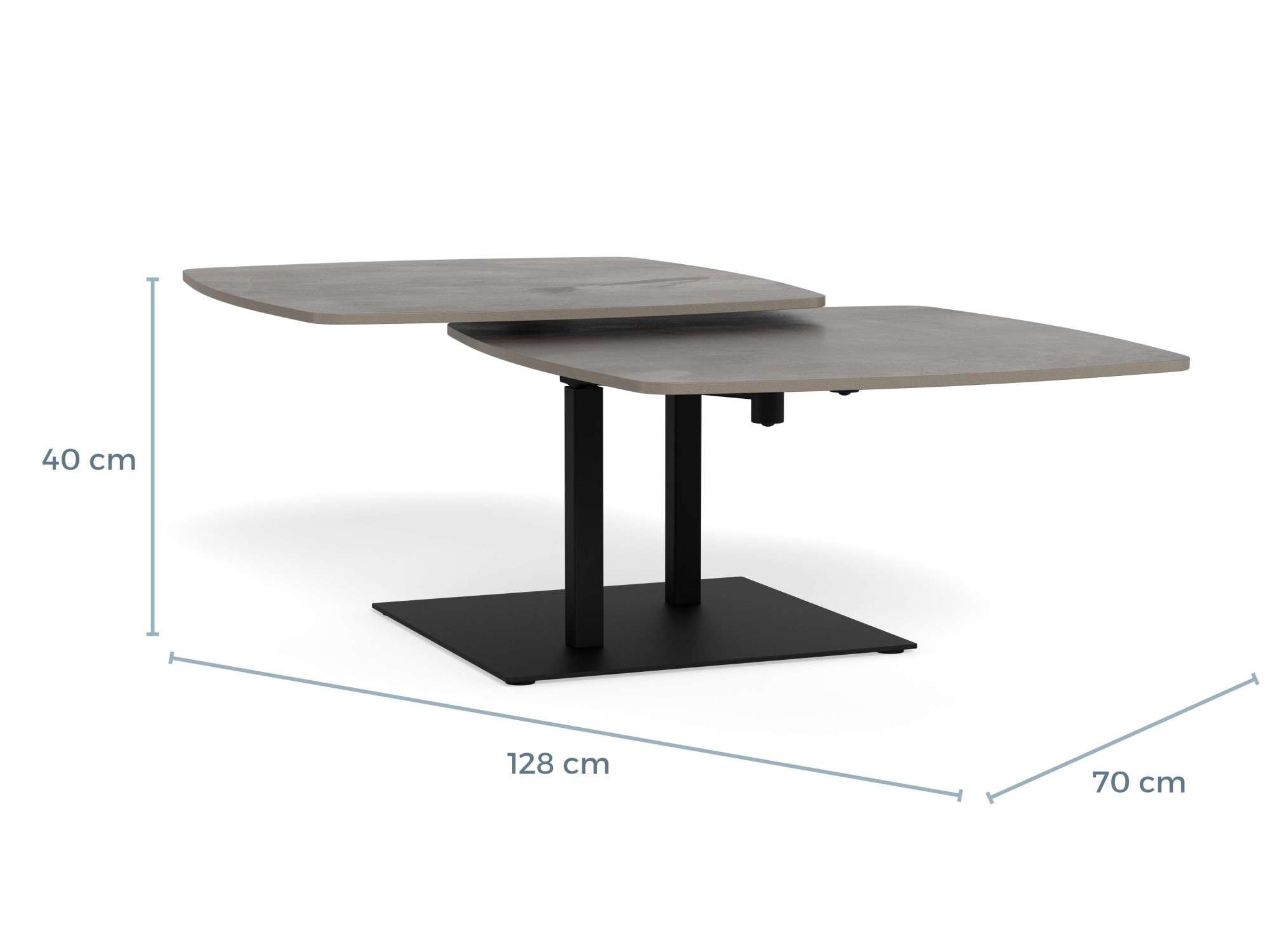 ACTONA GROUP Table basse »Carballo« table, grise, rotation,122x70x40cm