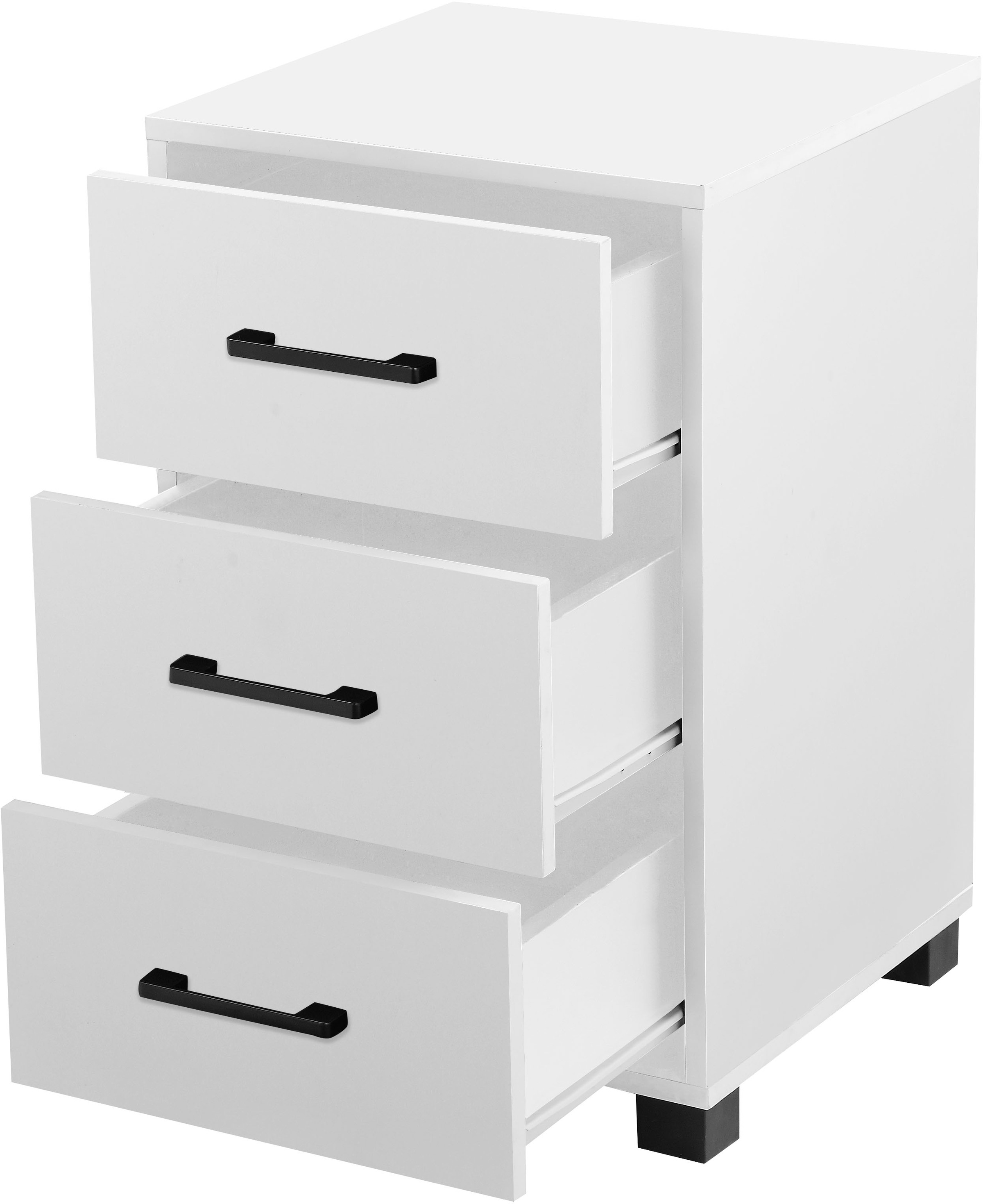 PLACES OF STYLE Container »Moid, Bürocontainer, Schreibtischcontainer,« 3 Schubladen, Metallgriffe, 40x64 cm