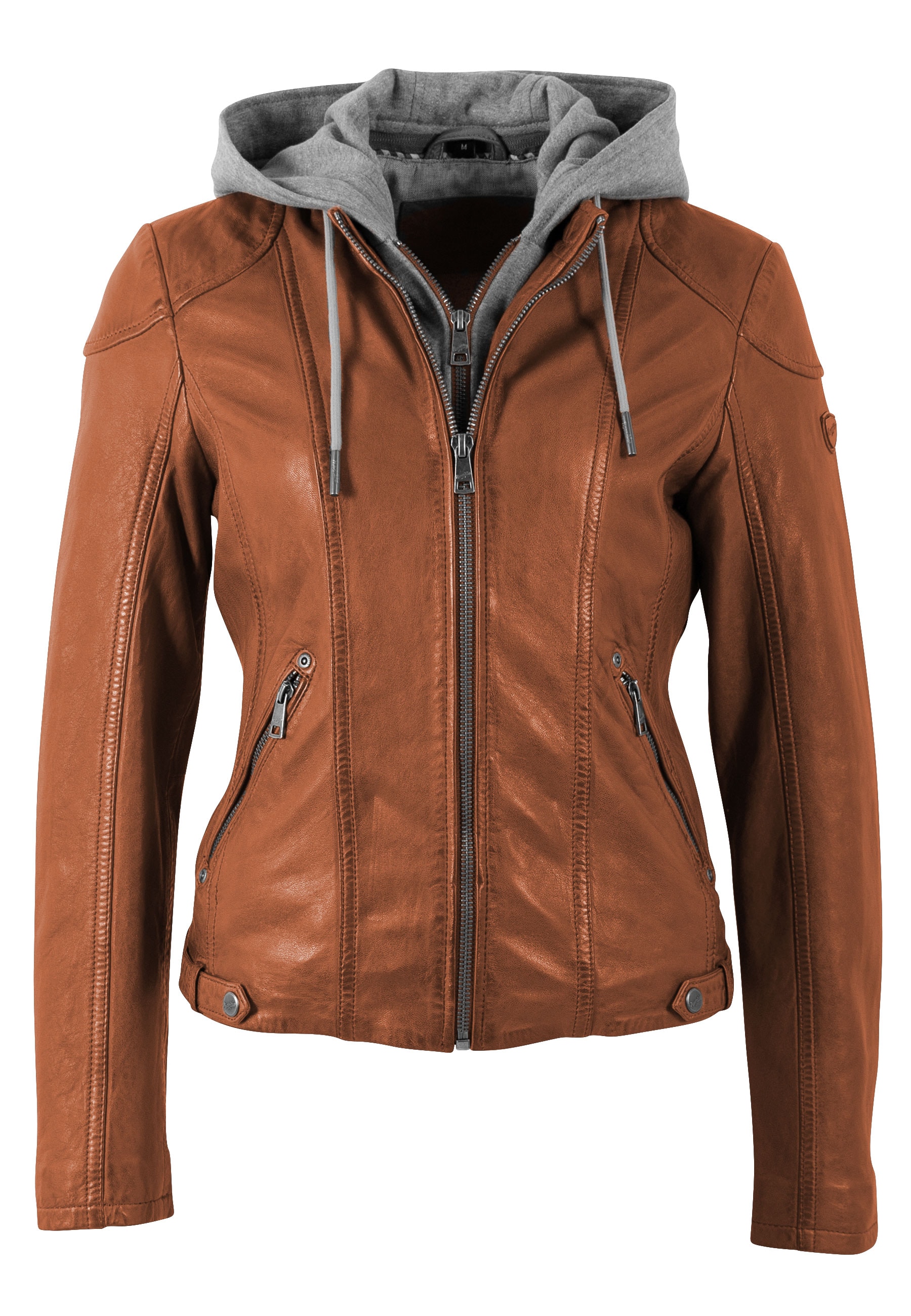 Mauritius Veste en cuir »MWAmmy« mit Kapuze mit abnehmbarer Kapuze