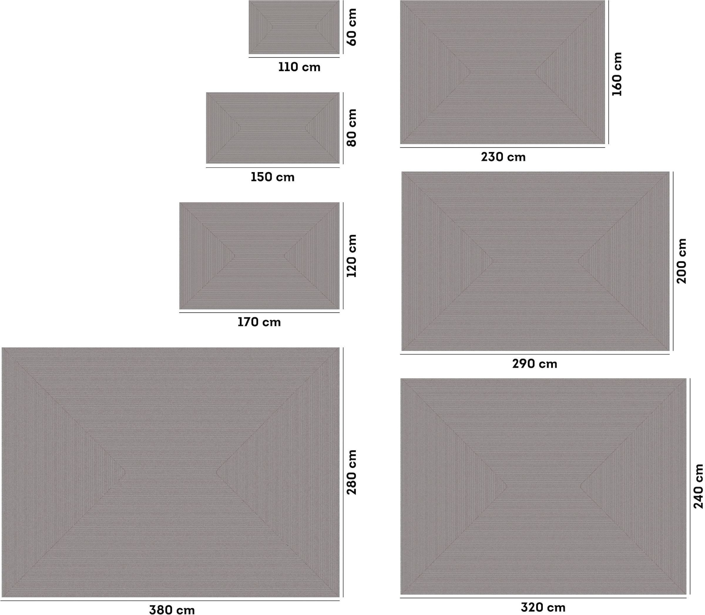 GOODproduct Teppich »Aliv, Fischgräten-Design auch für Balkon und Terrasse« rechteckig 3 mm Höhe In- und Outdoor geeignet, Wetterfest & UV-beständig