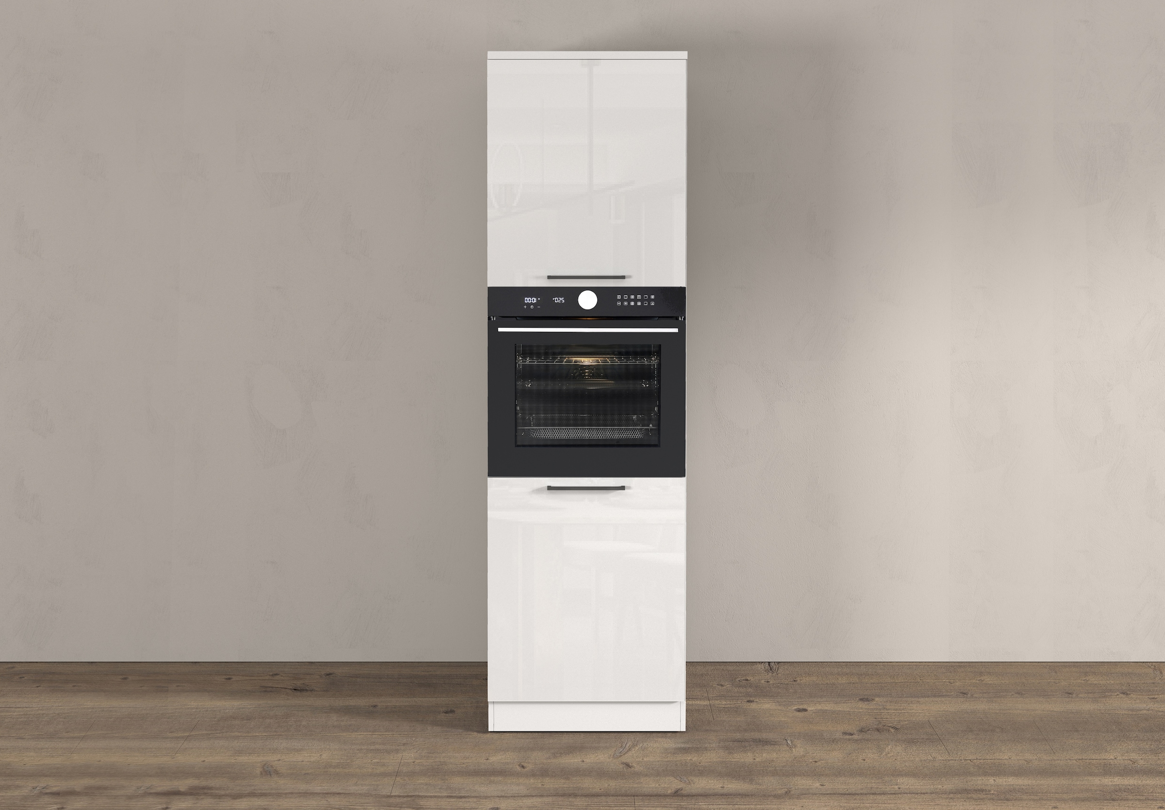 KOCHSTATION Armoire d'encastrement pour four »Luna, Backofenschrank, Backofen-Hochschrank, Made in Italy« B/T/H: 60×60×214,5 cm, Oberplatte mit 25 mm Stärke