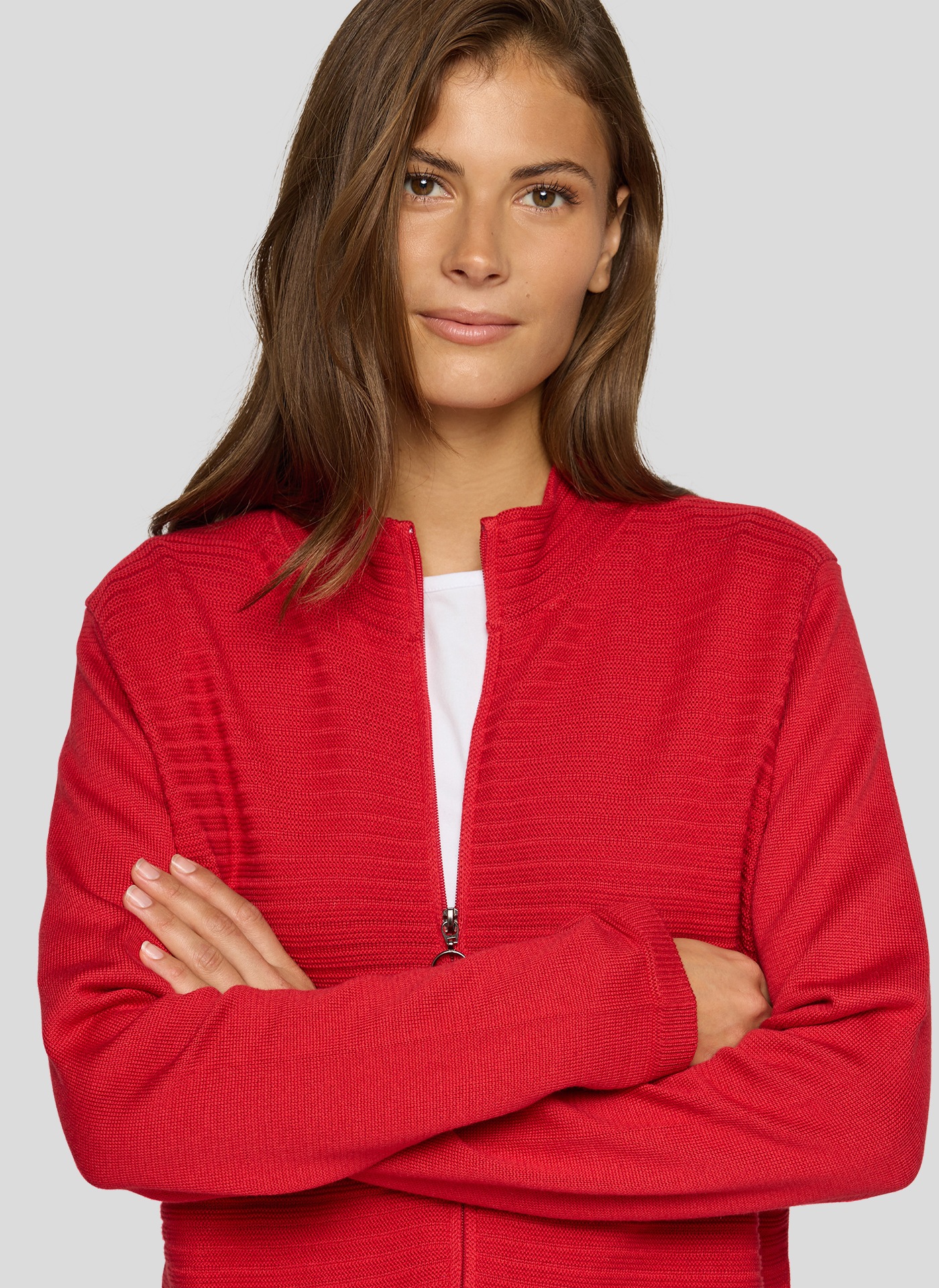 Rabe Veste en tricot mit Reissverschluss und Stehkragen