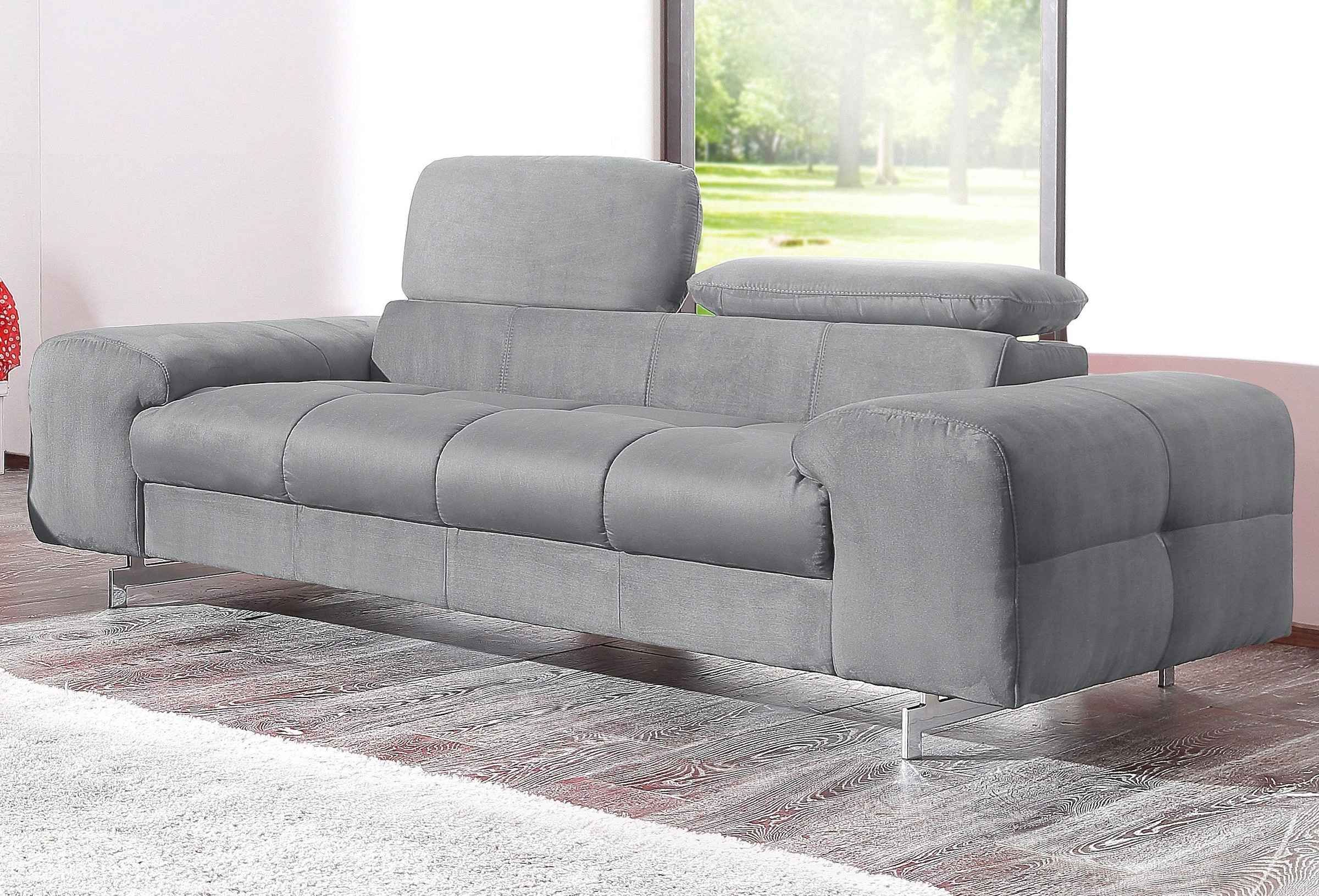 COTTA Ensemble rembourré »Chef« Set,  Set bestehend aus: 2-Sitzer mit Kopfteilverstellung & Hocker