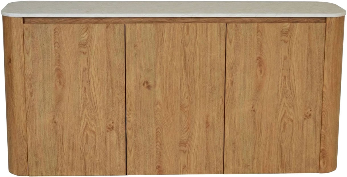 Jahnke Buffet »TRESOR SB 150« Buffet bas, aspect marbre, sans poignées, 3 portes, largeur : 150 cm