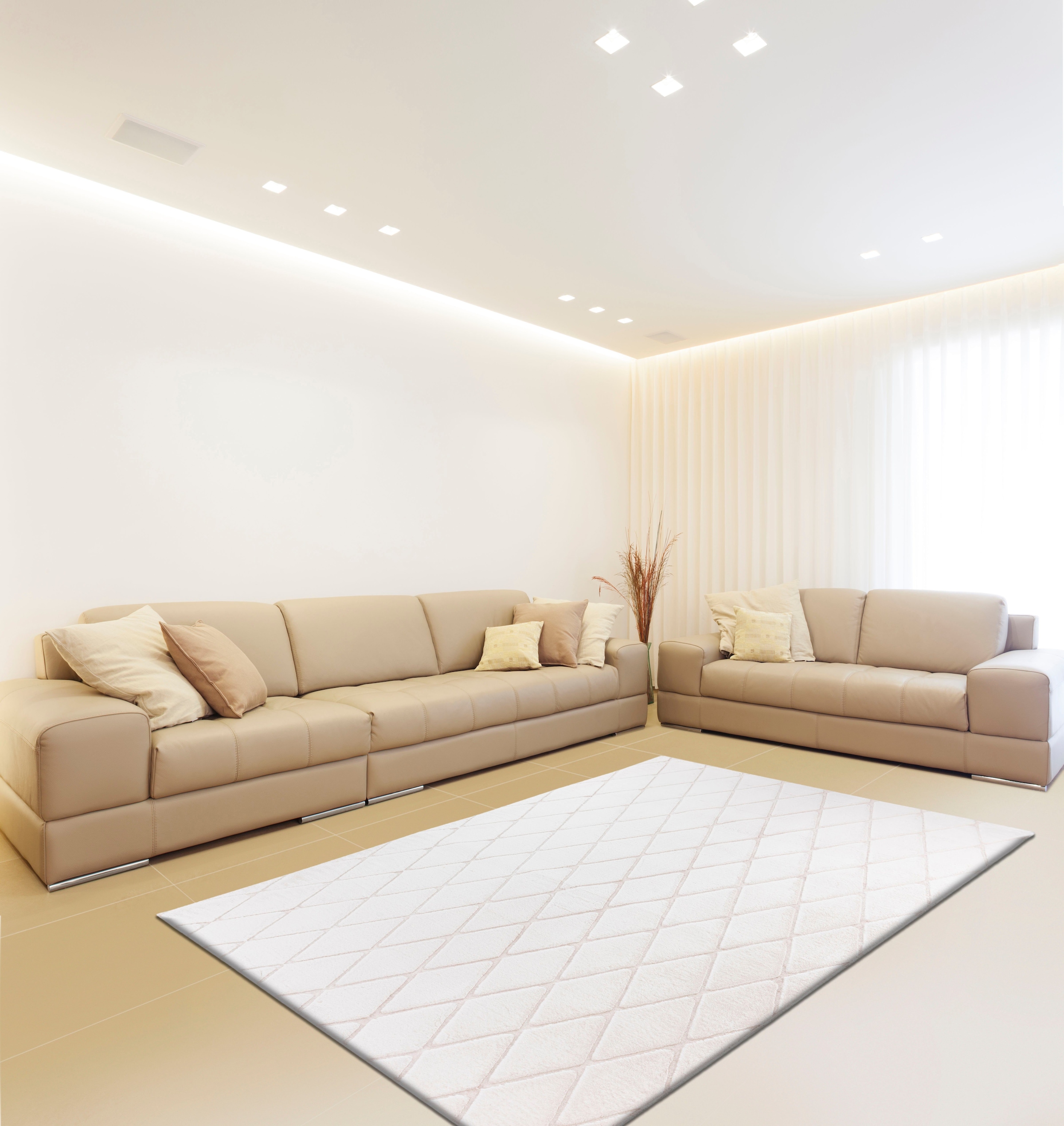 calo-deluxe Tapis »Jardan-2000« Rectangulaire 20 mm Höhe besonders weich durch Microfaser, Rauten-Design