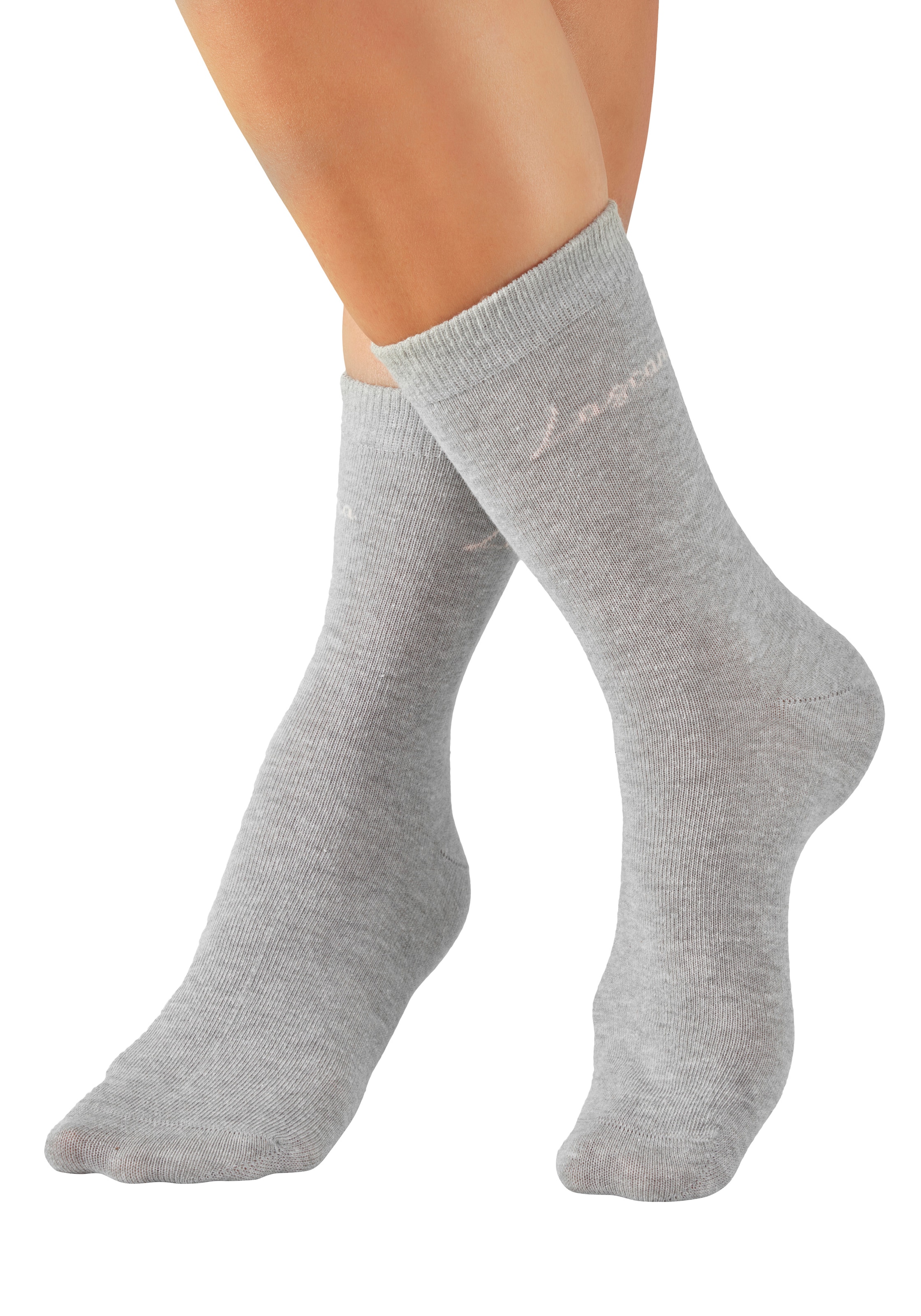 LASCANA Chaussettes basiques »für Damen mit eingestricktem Markenlogo« Boîte, 7 cuis tlg. dans une jolie boîte cadeau