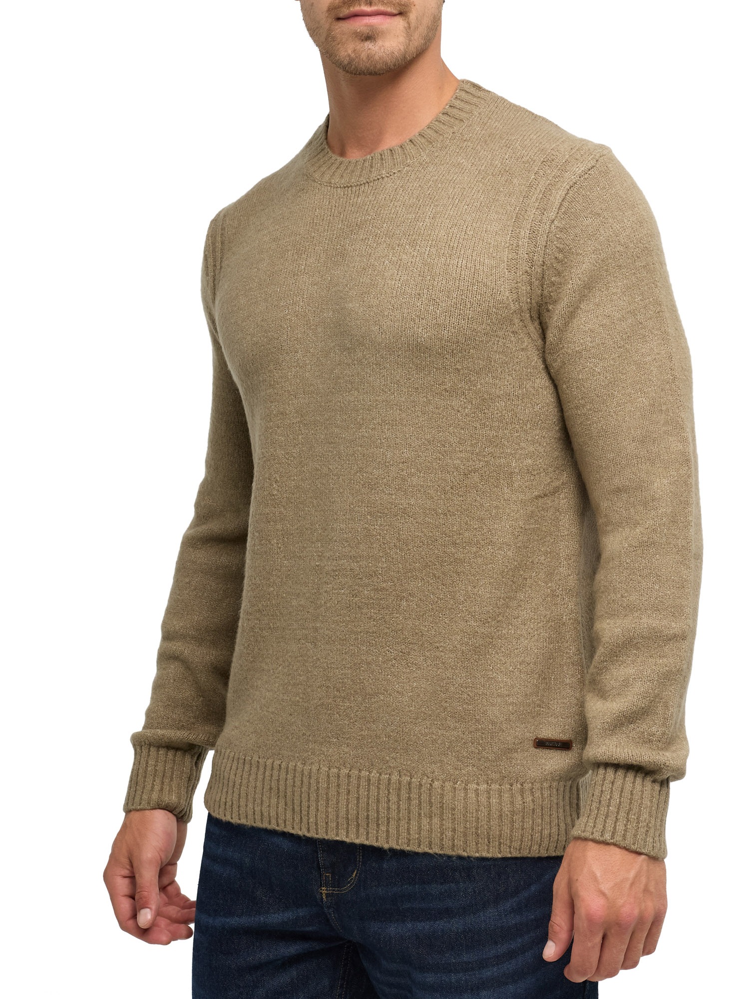Indicode Rundhalspullover »INVestdale o-neck« Materialmix, regular fit