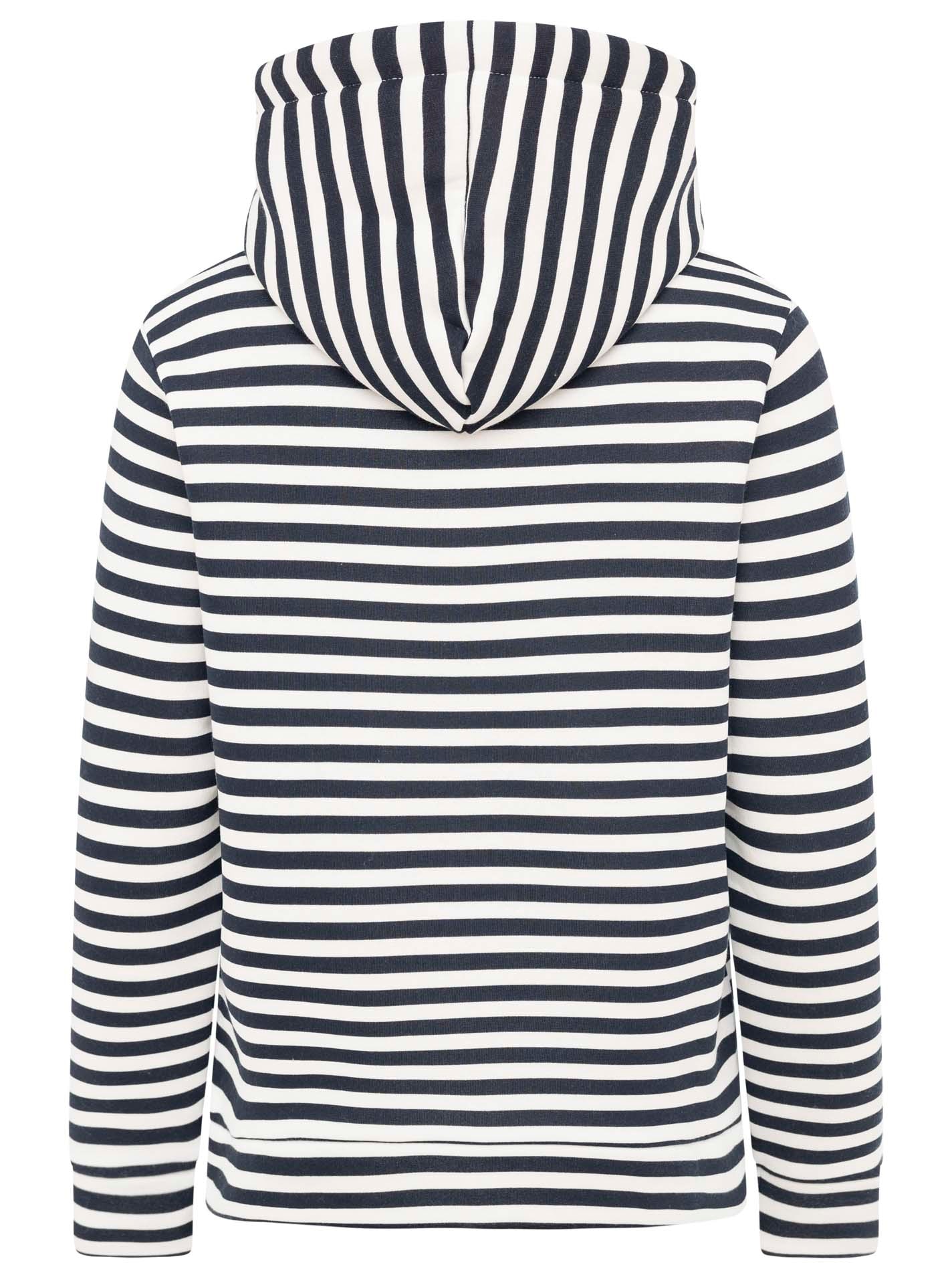 Zwillingsherz Kapuzensweatshirt »"Streifen Strandglück"« gestreift, Stickererei vorne, Kordelzug; Tasche