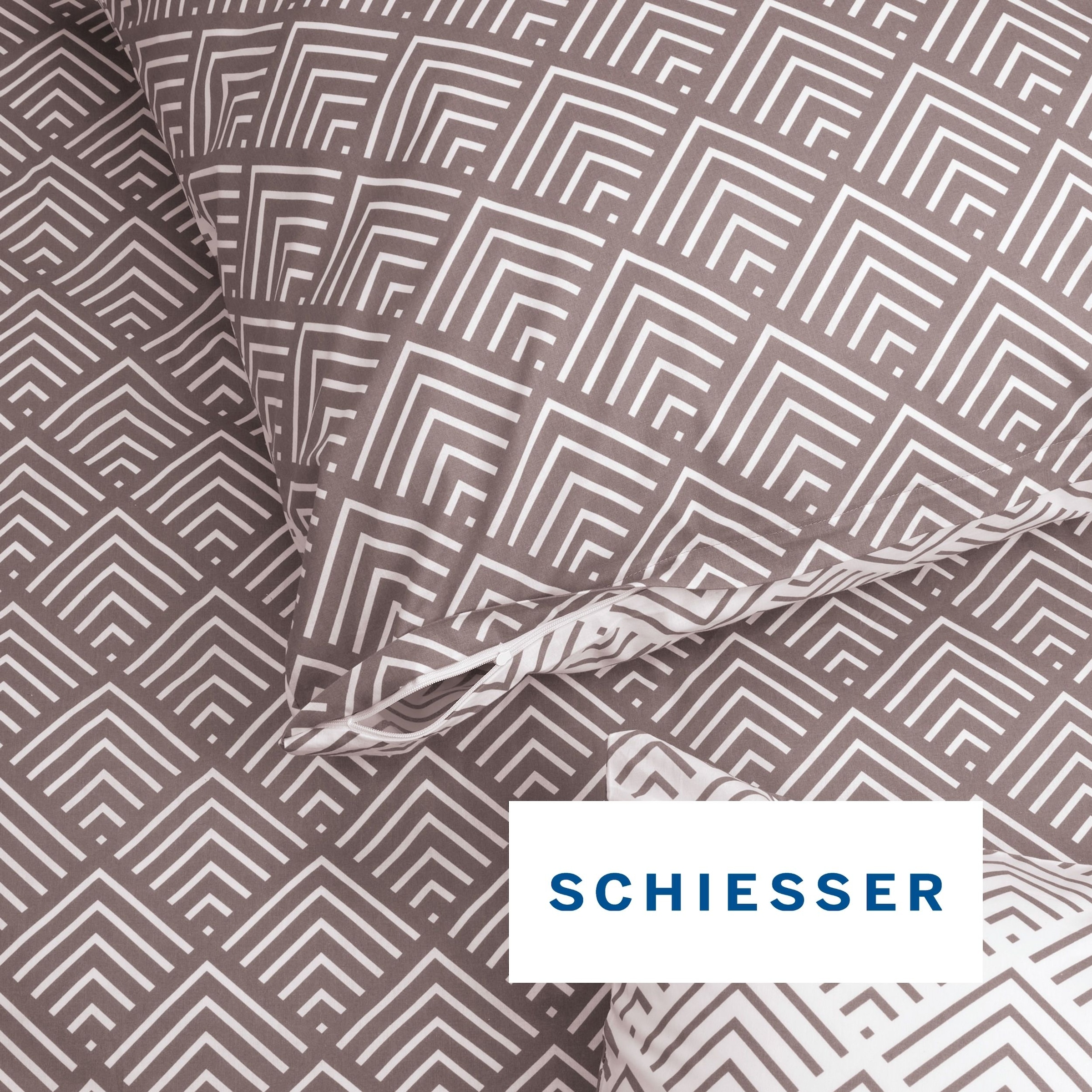 Schiesser Linge de lit »Mabel aus weicher Baumwolle mit abstraktem Muster« 2 cuis MADE IN GREEN by OEKO-TEX®