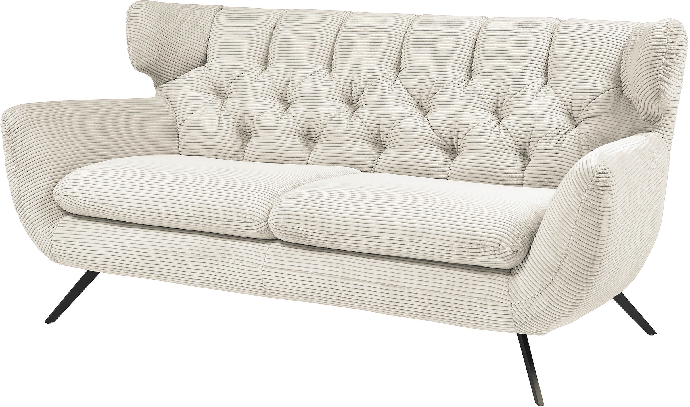 3C Candy 2,5-places »Beatrice, extravagantes Megasofa, bequem, Küchensofa, Breite 200cm« avec matelassage dos en motif losange, aspect velours ou velours côtelé large