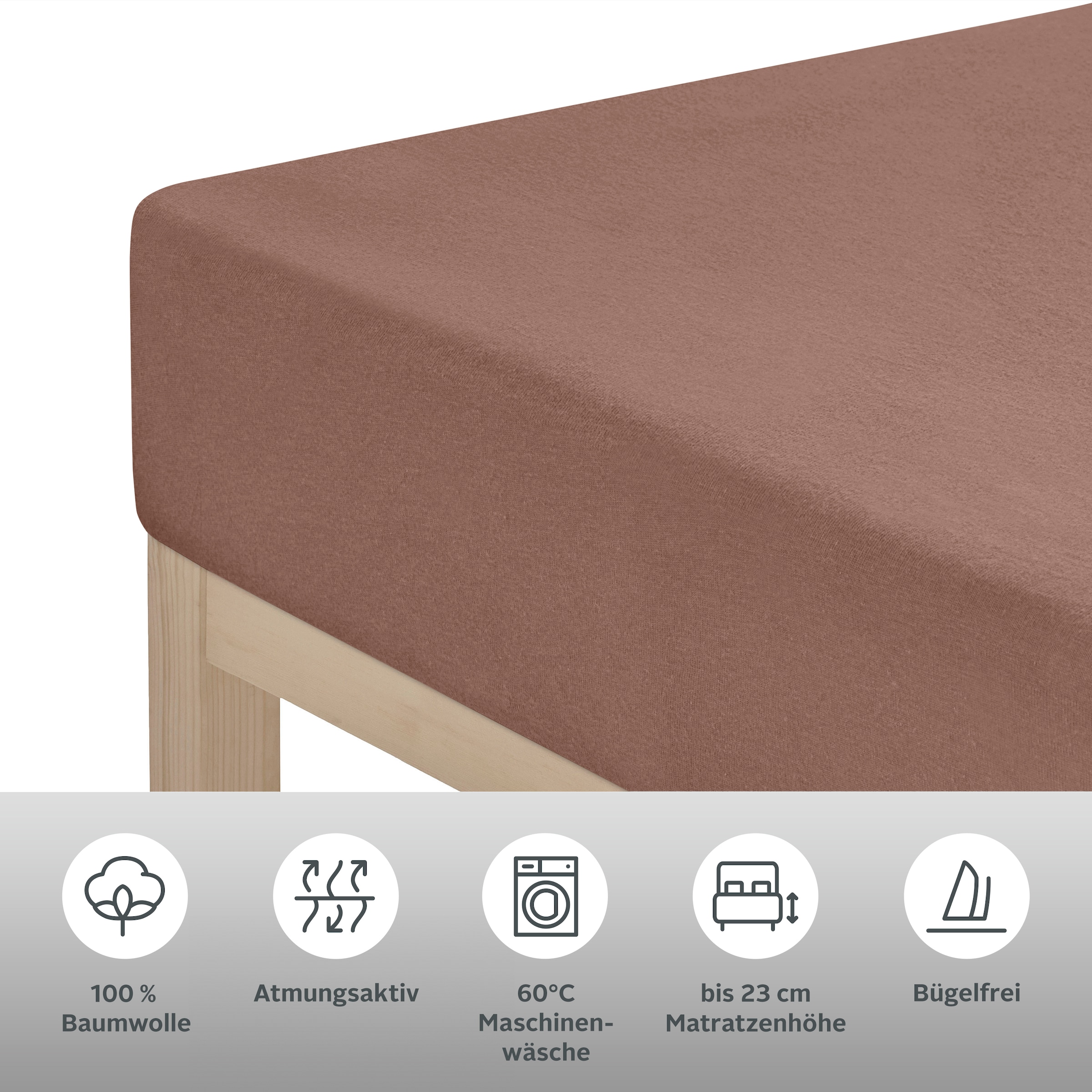 LeGer Home by Lena Gercke Draps de lit »ANISA Jersey aus 100% Baumwolle, 150 g/m²« Premium Bettlaken für Matratzen bis 23 cm Höhe, perfekter Sitz
