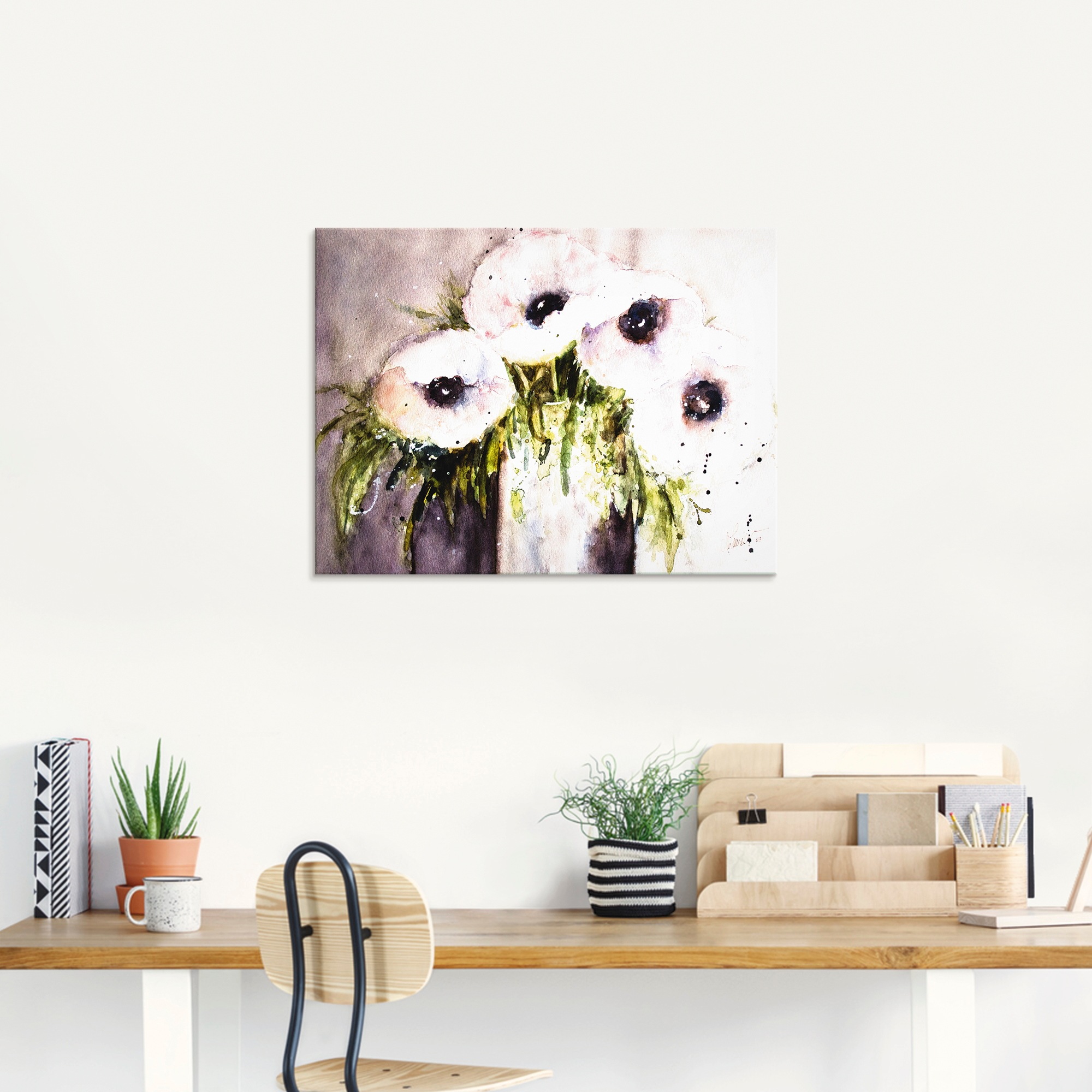 Artland Tableau en verre »Lila Mohn in Vase« 1 cuis tlg. in verschiedenen Grössen