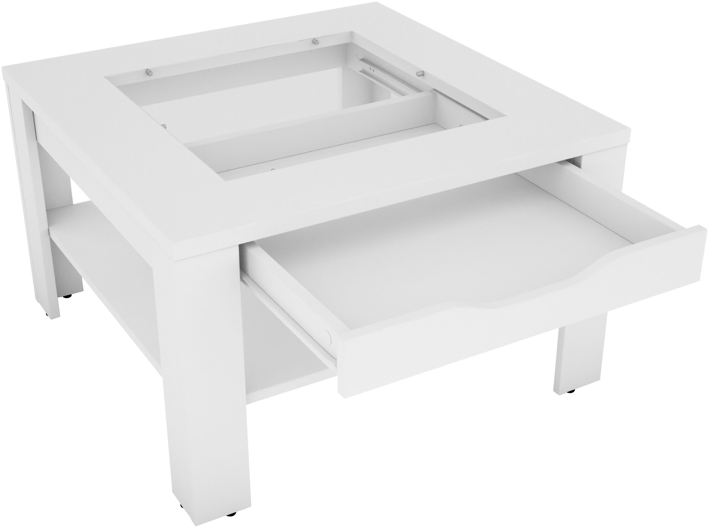 byLIVING Couchtisch »RALPH« Artisan Eiche, Old Wood oder weiss, 1 Schubkasten, Glaseinlageplatte