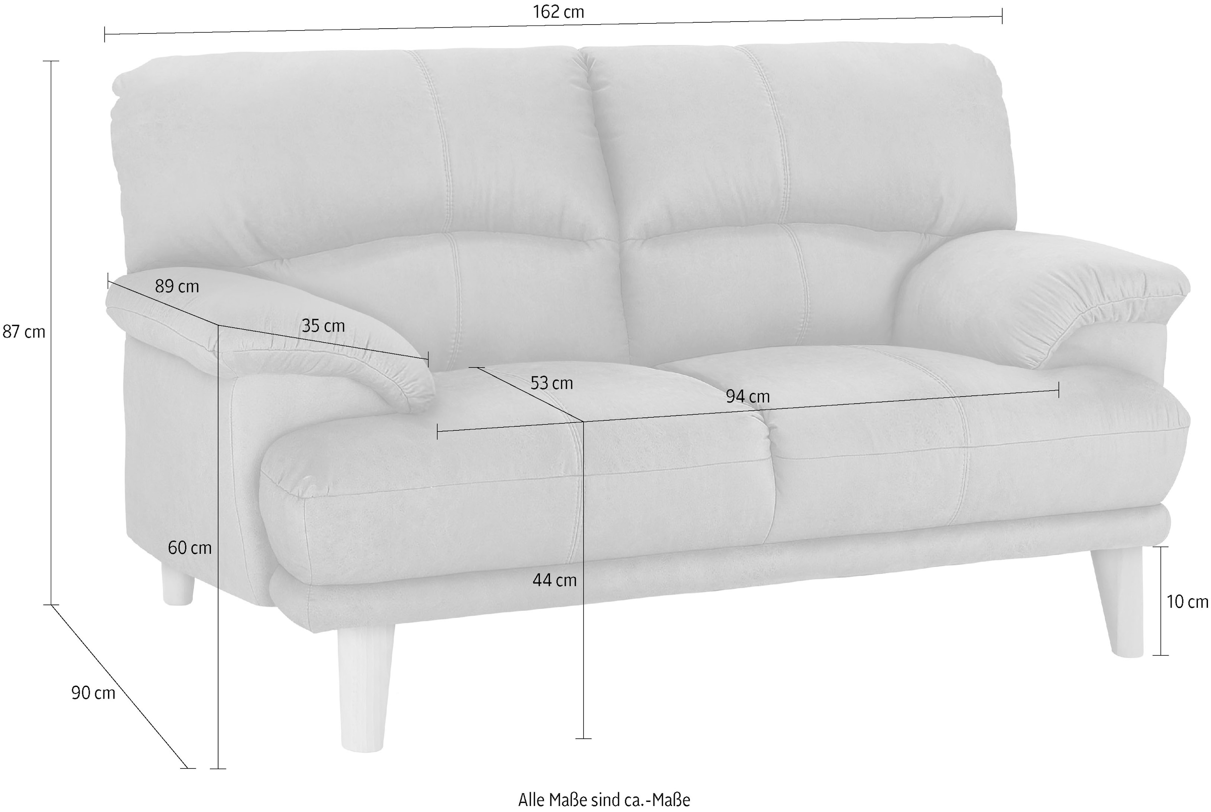 TRENDMANUFAKTUR 2-places »Cecilia, italienische Designsprache, tolle Details« grand confort d'assise et accoudoirs extra confortables