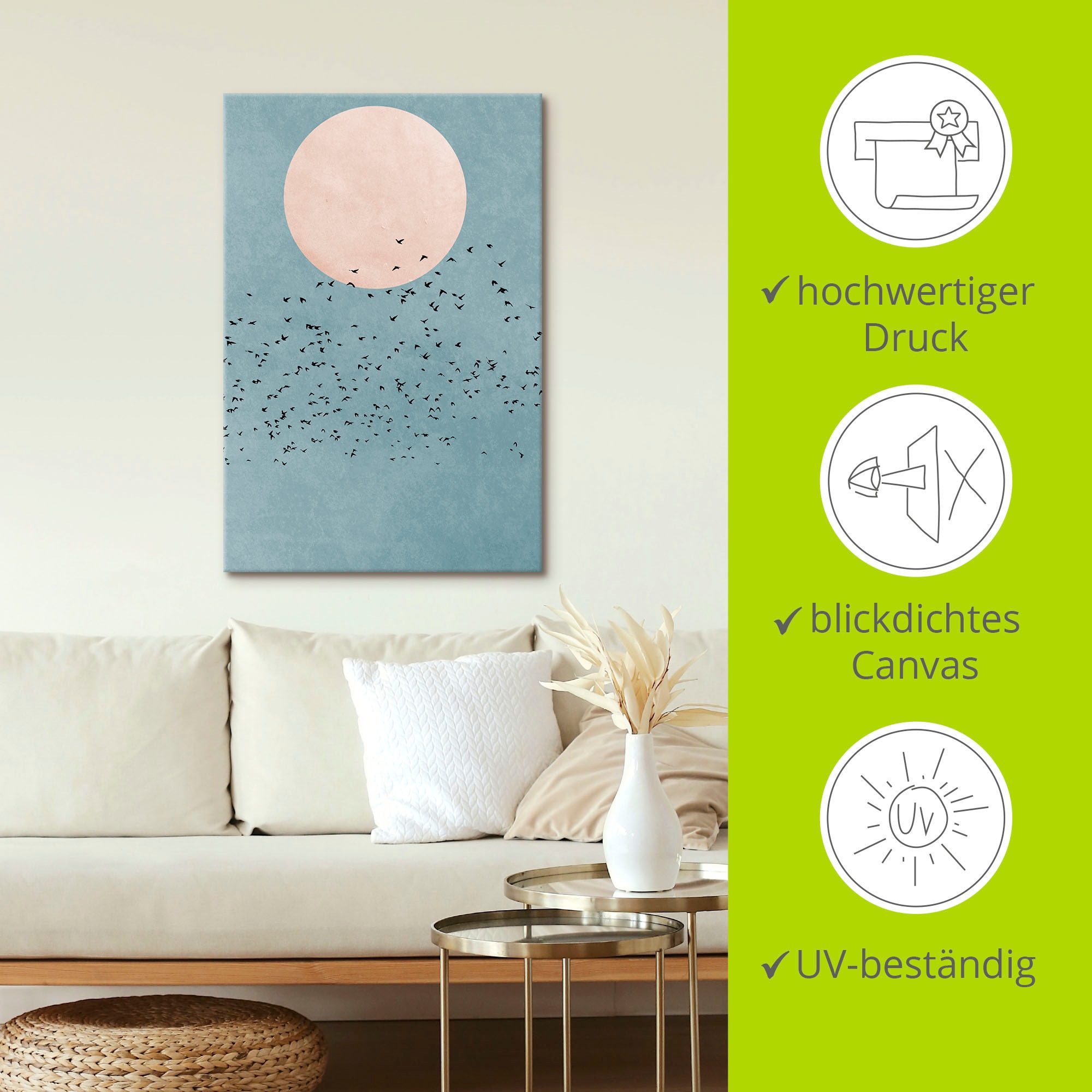 Artland Leinwandbild »Wegfliegen« Himmelsbilder 1 Stk. tlg. auf Holzrahmen gespannt