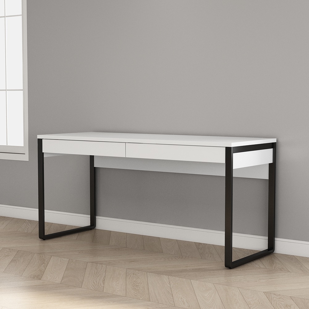 GOODproduct Schreibtisch »Moid, Computertisch im modernen Design,« Breite 120/140/160 cm, mit Metallbeinen & Schublade