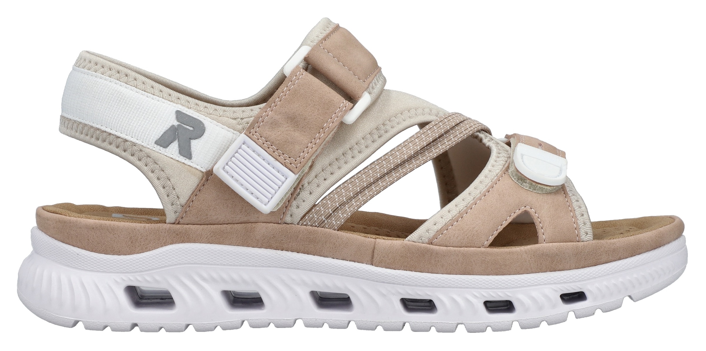 RIEKER Sport Sandale de trekking  Outdoorsandale, Sommerschuh, Sandale mit praktischen Klettverschlüssen