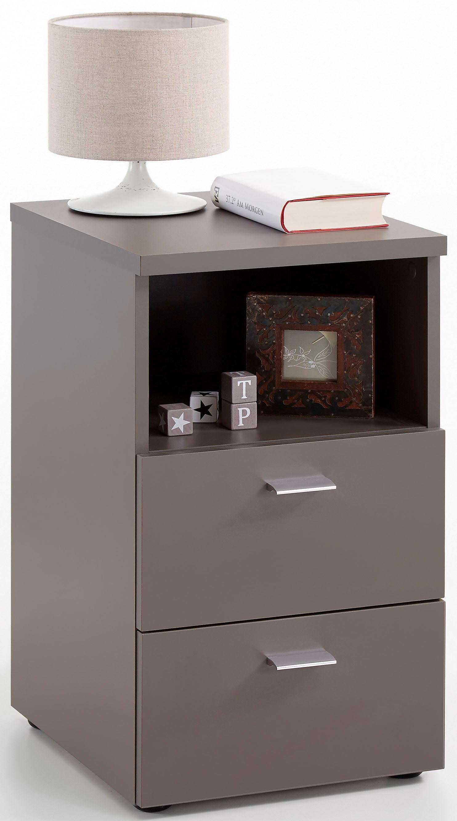 FMD Console de nuit »Suva« Nachttisch m. 2 Schubkästen und offenem Fach, 60 cm hoch, 35 cm breit