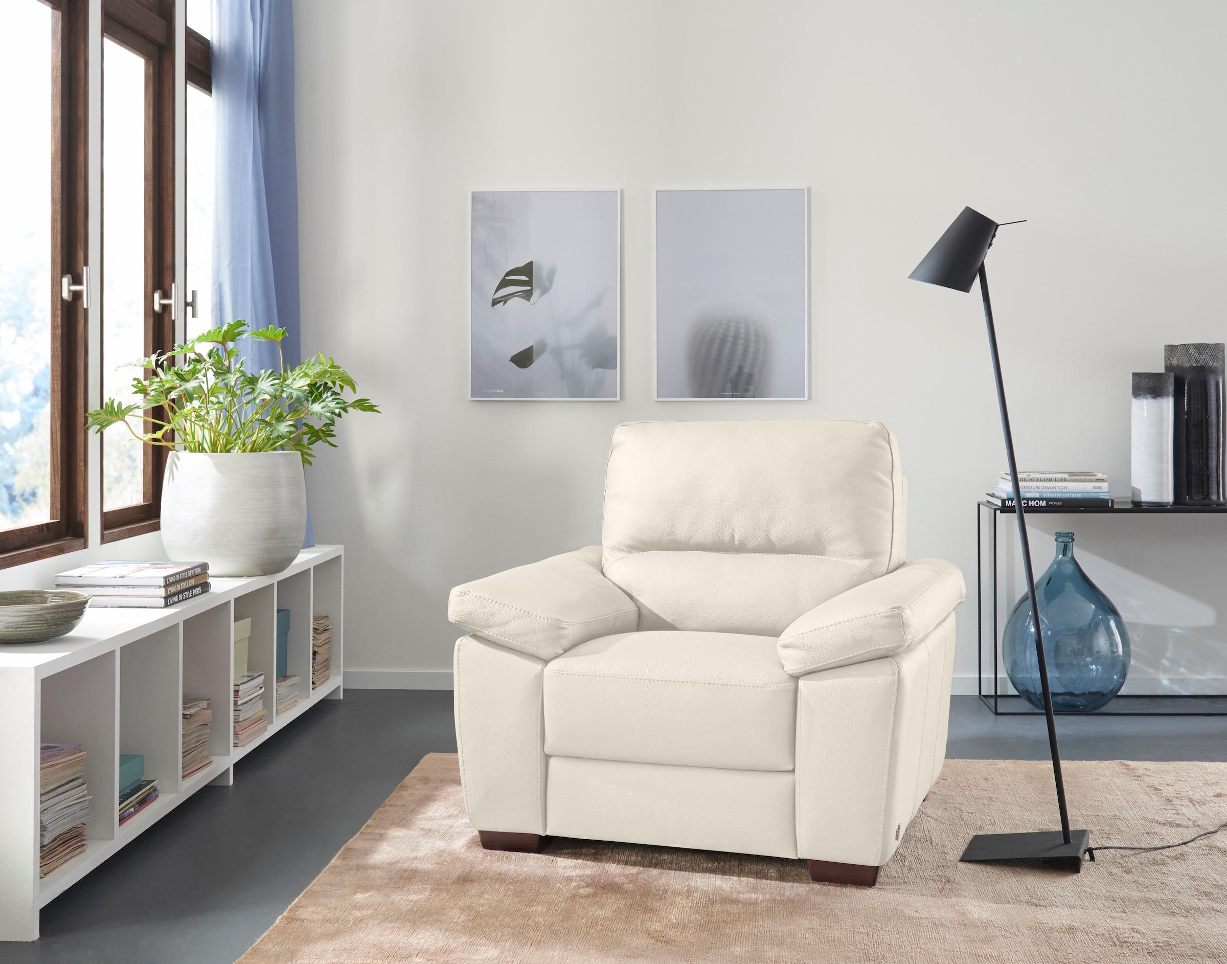 CALIA ITALIA Fauteuil »Gaia, hochwertiger, edler Ledersessel mit erstklassigem Sitzkomfort« in zwei hochwertigen Lederqualitäten