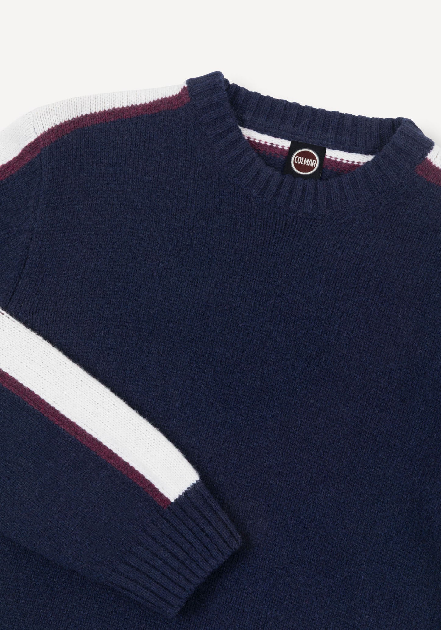 Colmar Pull en tricot weiche Wollmischung, Regular Fit, Kontraststreifen
