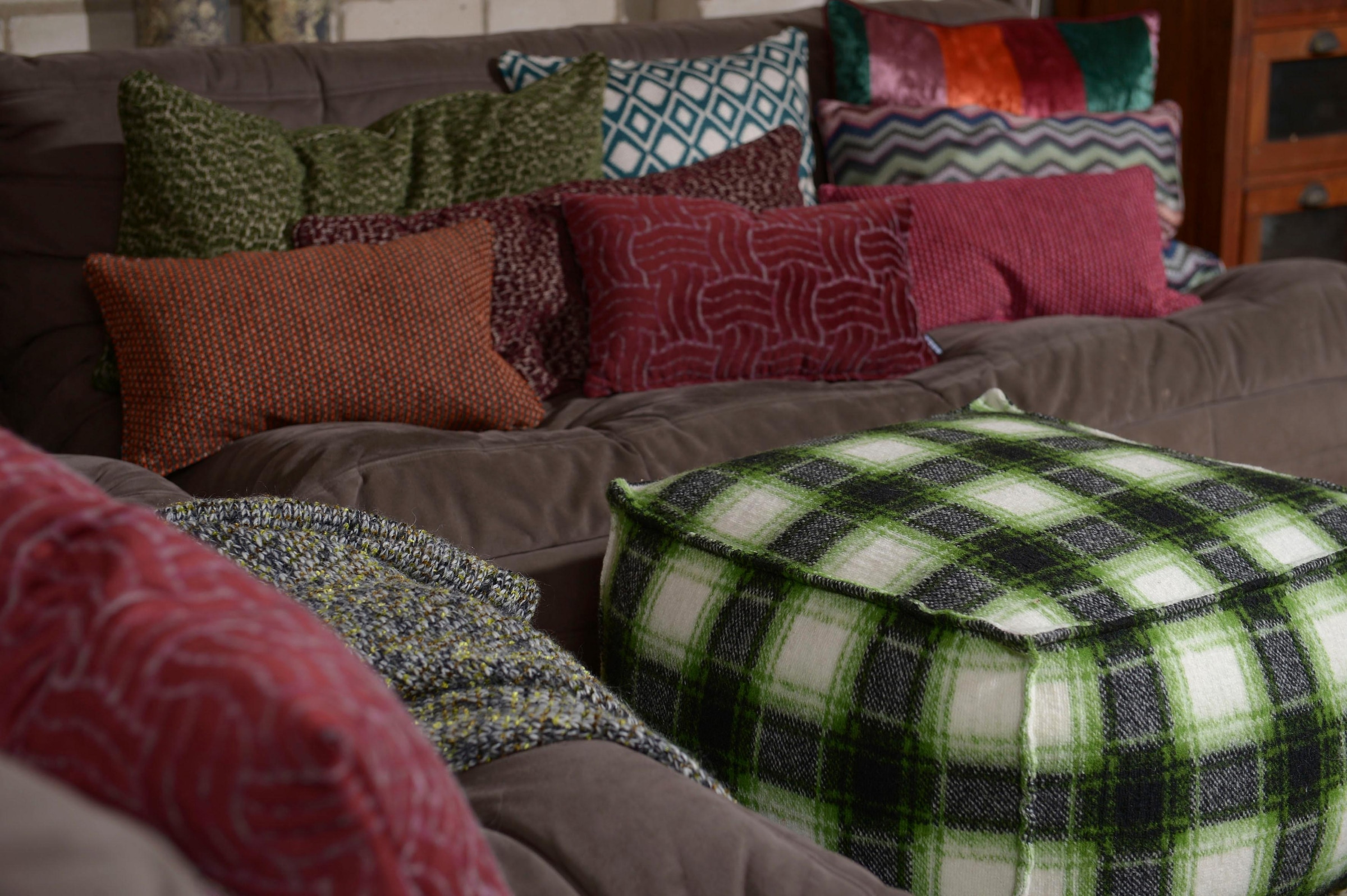 H.O.C.K. Coussin décoratif »Lima« mit feinem Muster, Kissenhülle mit Füllung, 1 Stück