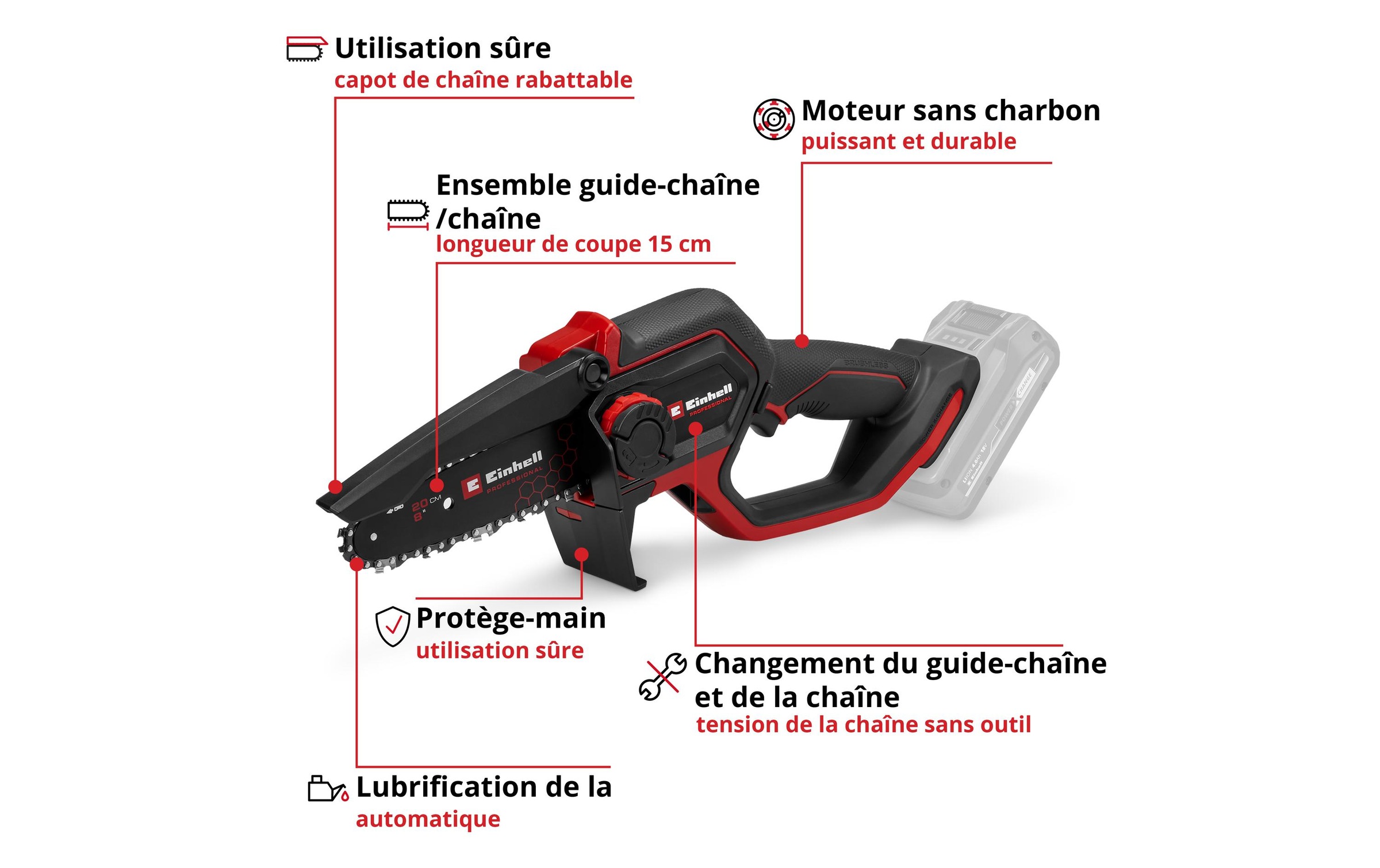   Tronçonneuse électrique »Einhell Professional GP-PS 18/20 Li BL-Solo«