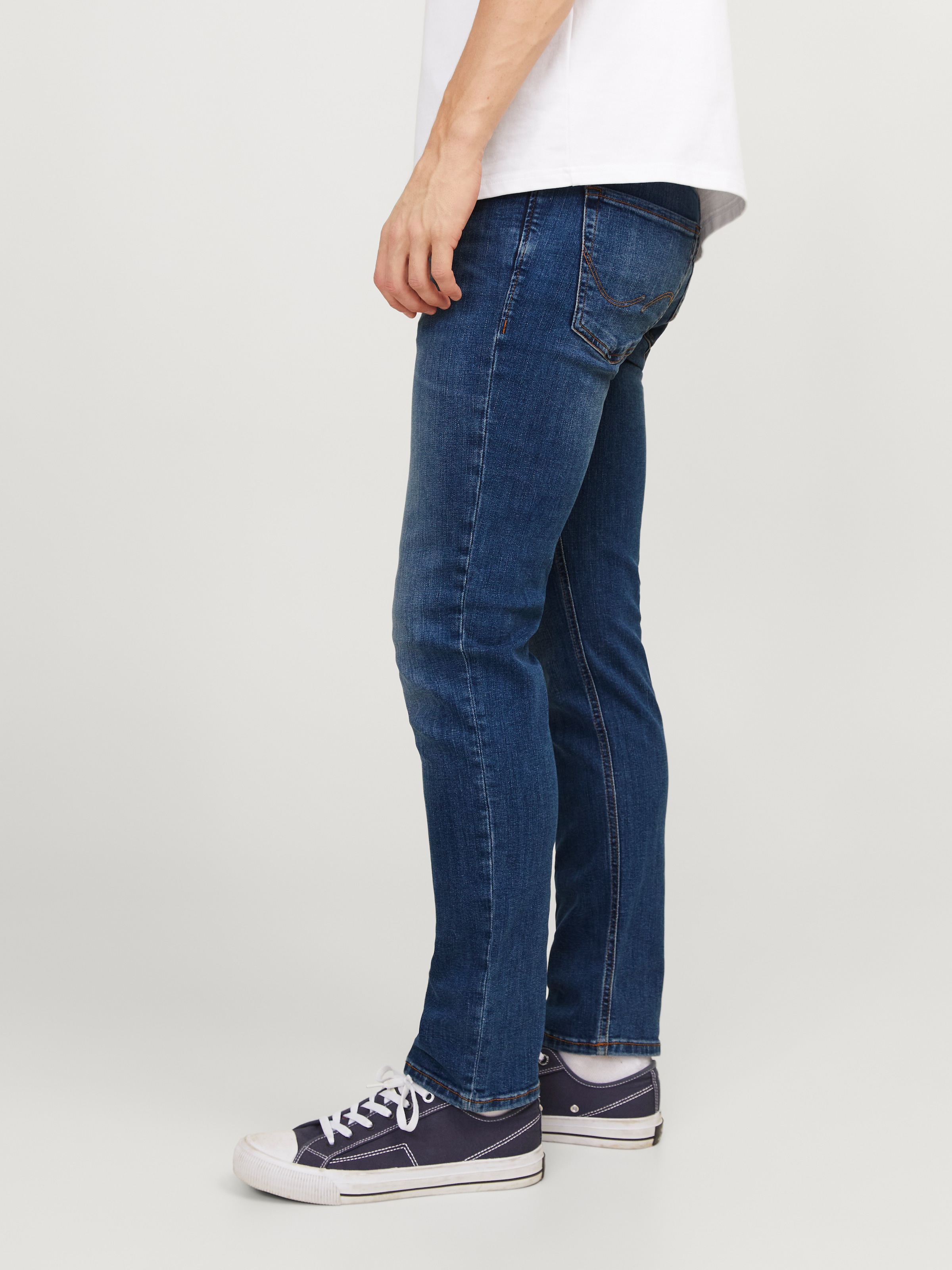 Jack & Jones Jeans slim »JJITIM mit Waschung und praktischen Taschen«, Abriebeffekte, modisch, slim fit, Denim
