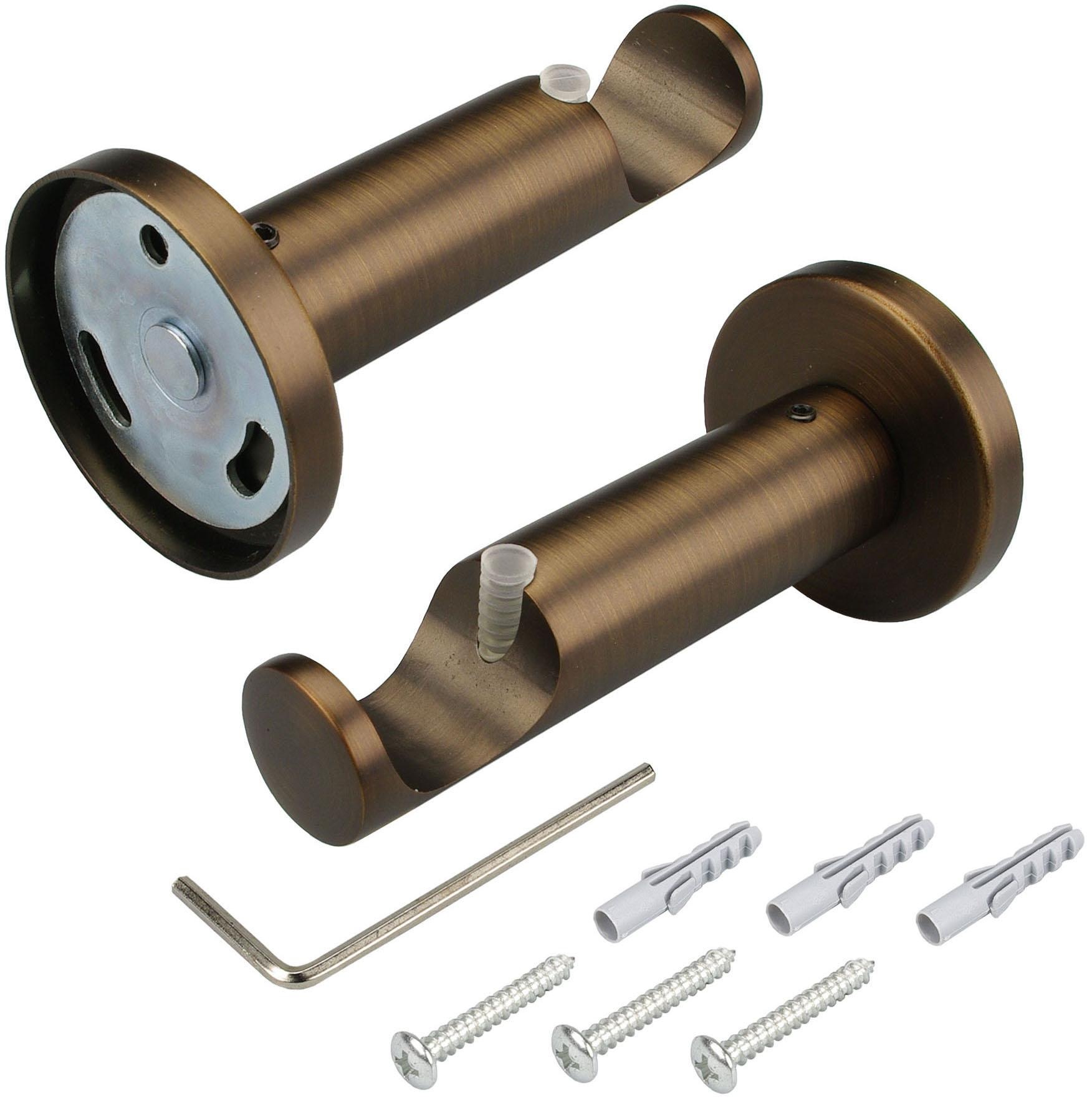 Liedeco Tringle à rideaux »CELKUGEL01SG1L« Ø 25 mm 1 läufig-läufig Fixmass 1-läufig im Fixmass Ø 25 mm