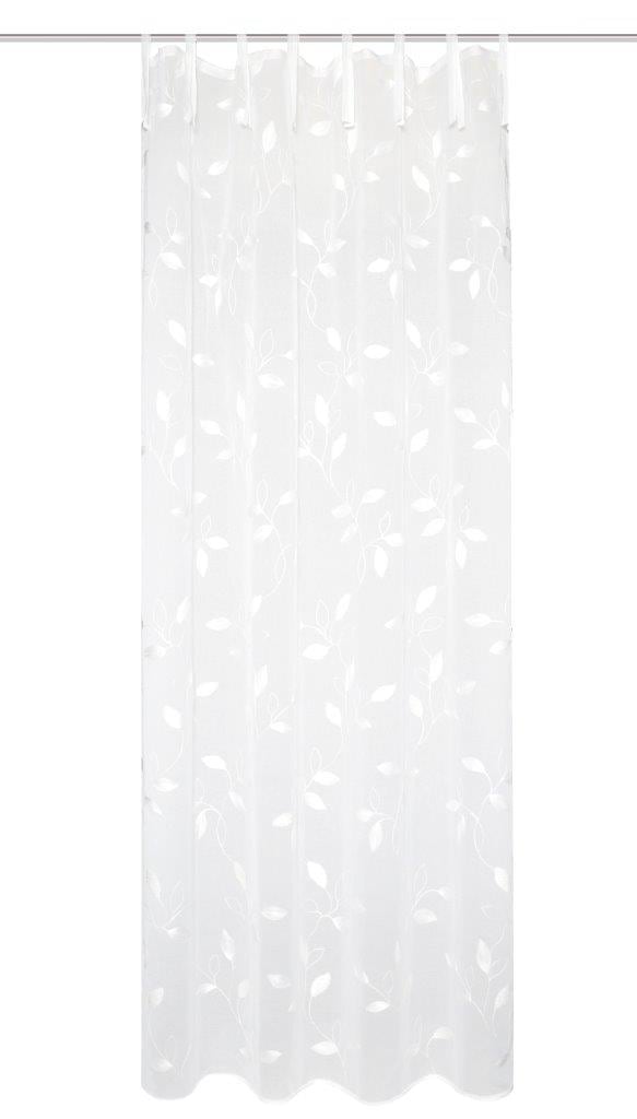 HOME WOHNIDEEN Gardine »AIDINA« Bindebänder 1 Stk. tlg. Bindebänder, bestickt, Leinenstruktur