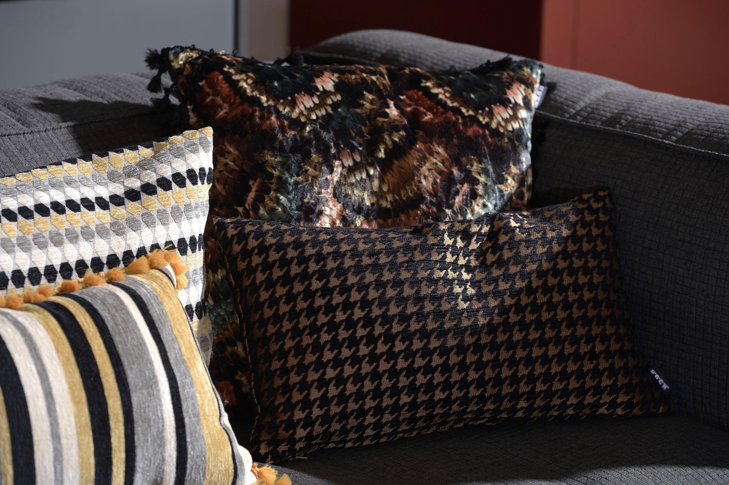 H.O.C.K. Coussin décoratif »Coven« mit Hahnentrittmuster, Kissenhülle mit Füllung, 1 Stück