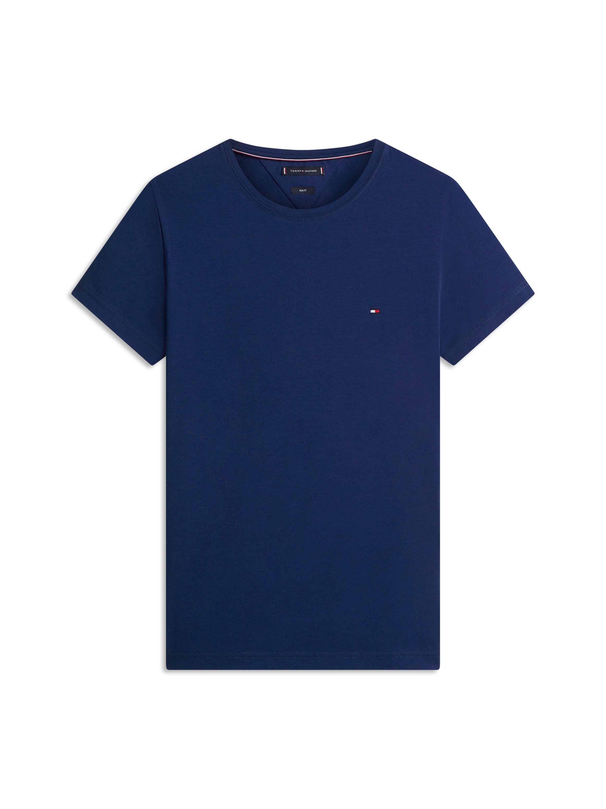 Tommy Hilfiger T-shirt »STRETCH SLIM FIT« unifarben, casual, slim fit, Baumwollmix, Rundhals