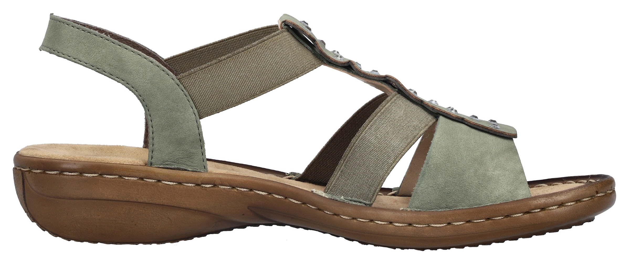 Rieker Sandale  Sommerschuh, Schlupfschuh mit Gummizug für guten Sitz