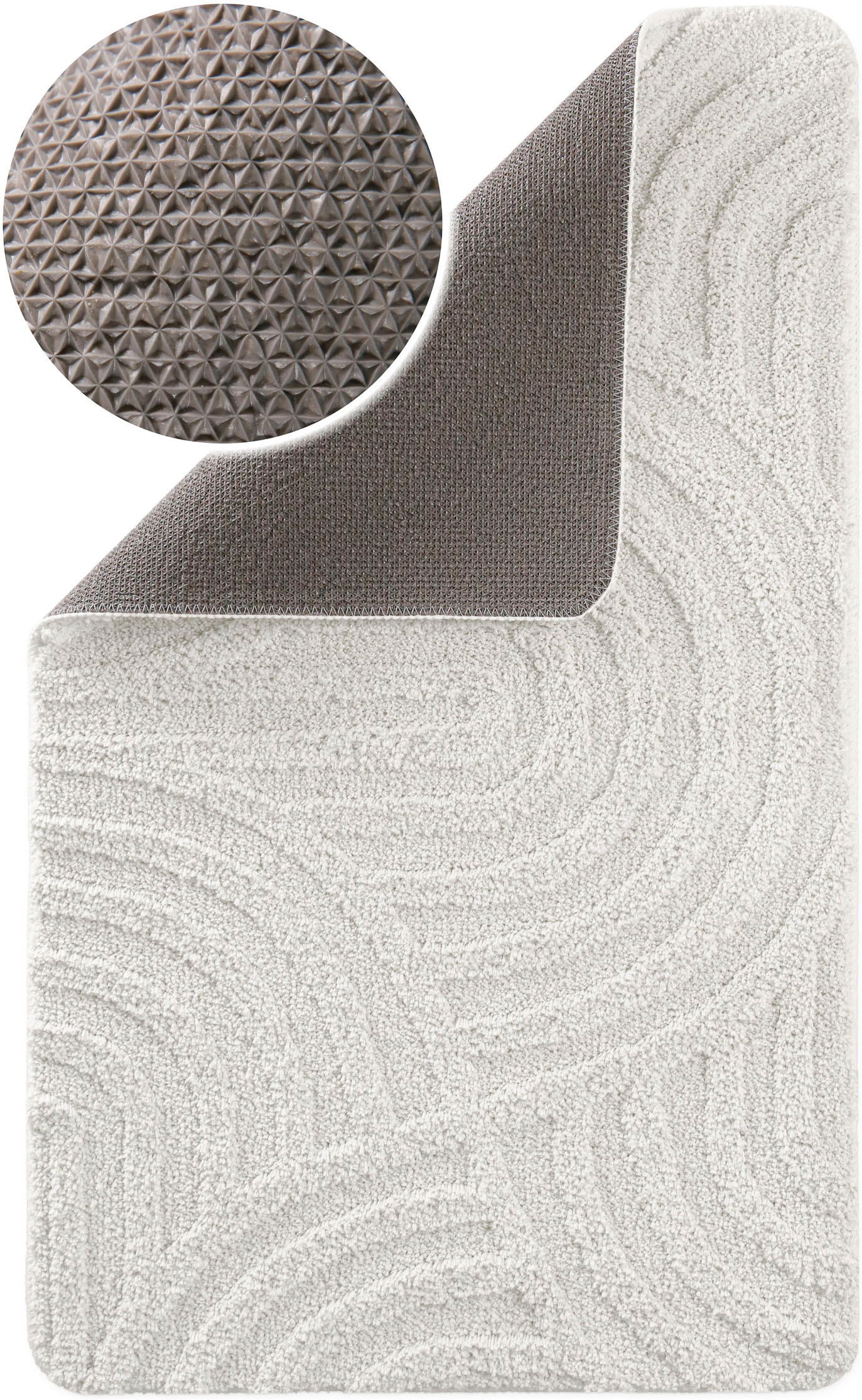 Wecon home Badematte »Fiete« Höhe 25 mm rutschhemmend beschichtet schnell trocknend Badteppich, Hoch-Tief-Effekt, weich, rutschhemmend, waschbar, getuftet